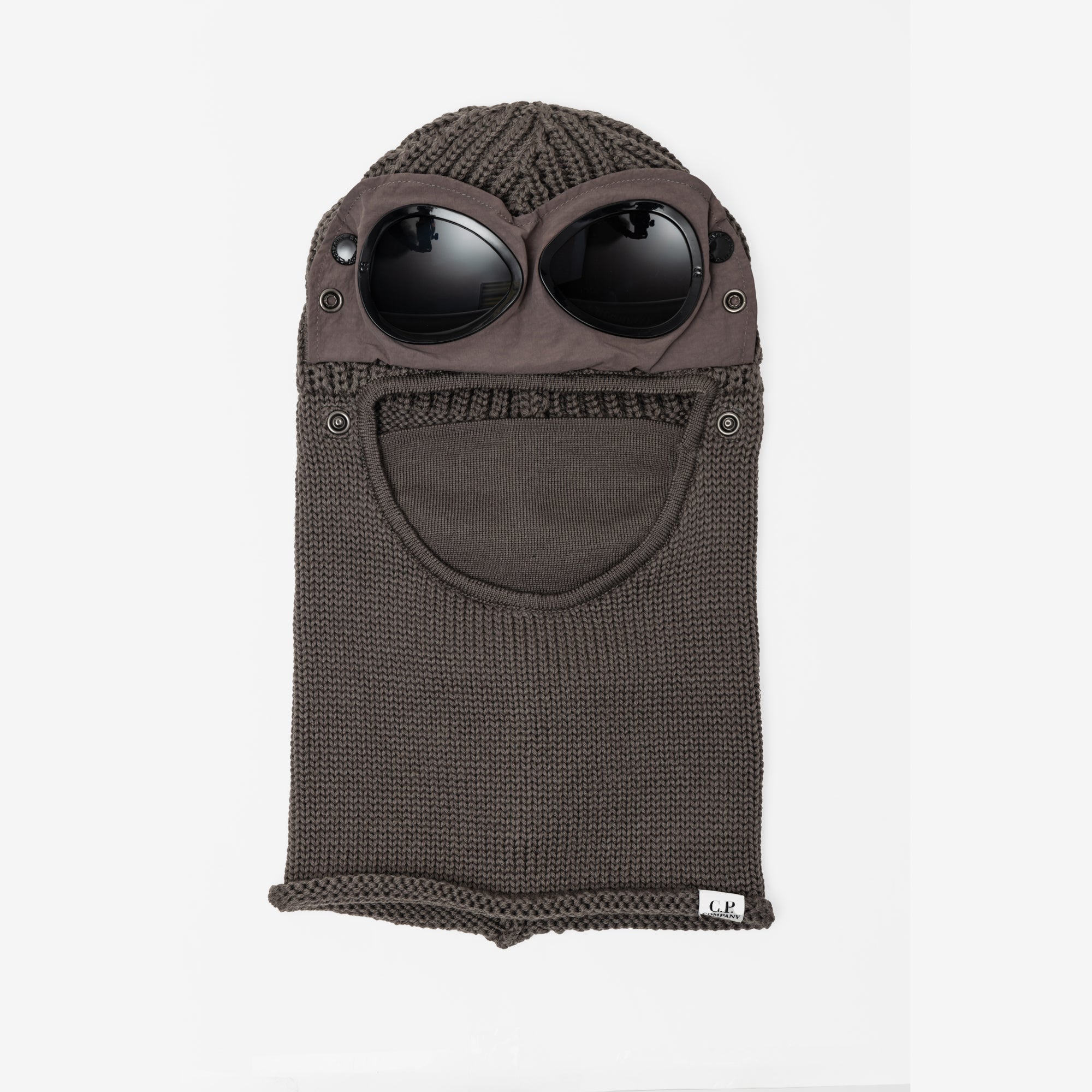C.P. Company Extra Fine Wool Goggle Balaclava Walnut - 1