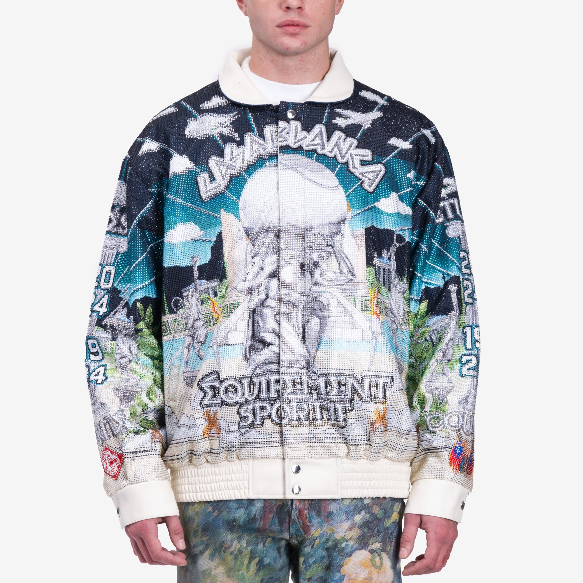 Photo of Casablanca Le Temple du Sport Crystal Bomber Jacket - 1
