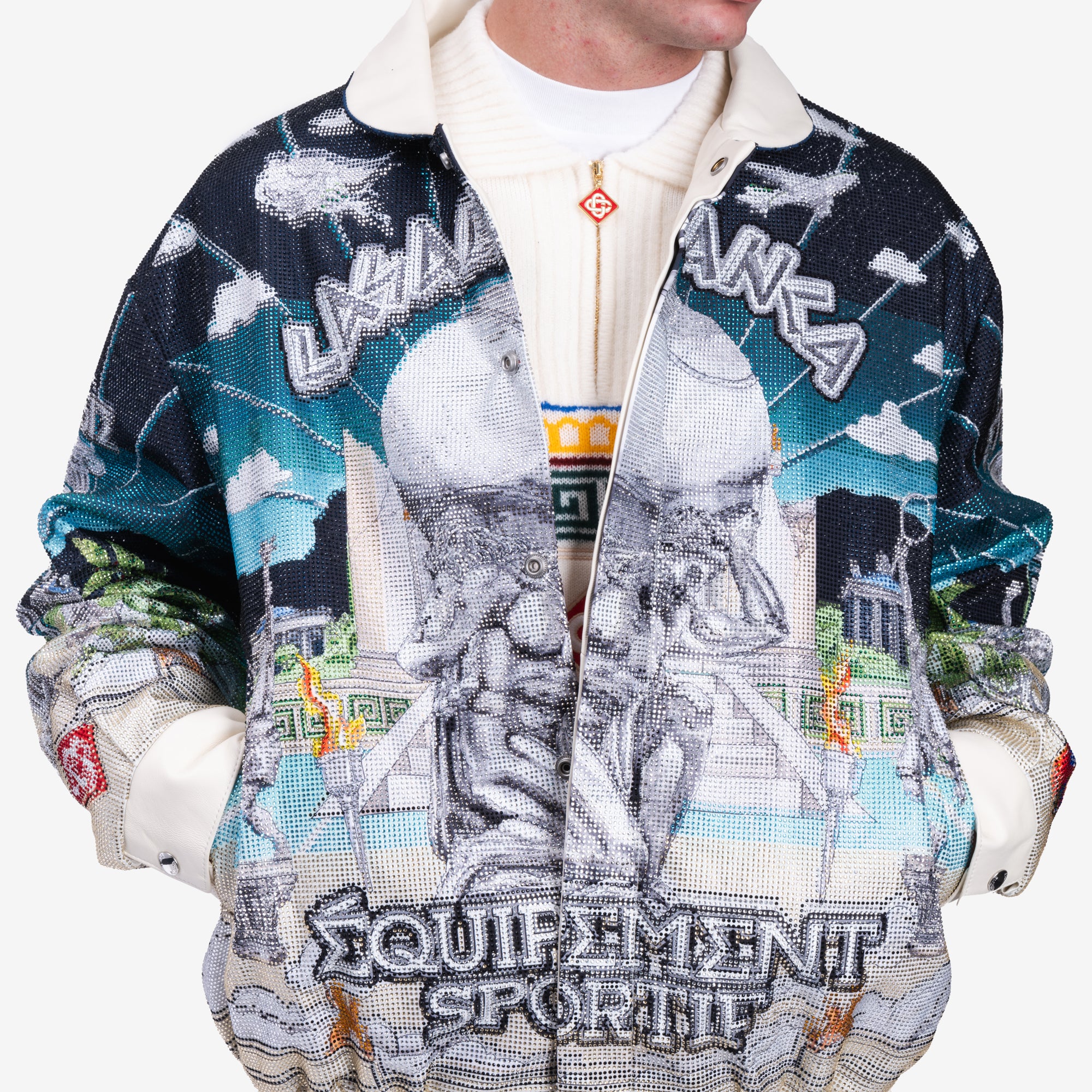 Casablanca Le Temple du Sport Crystal Bomber Jacket Multi - 5