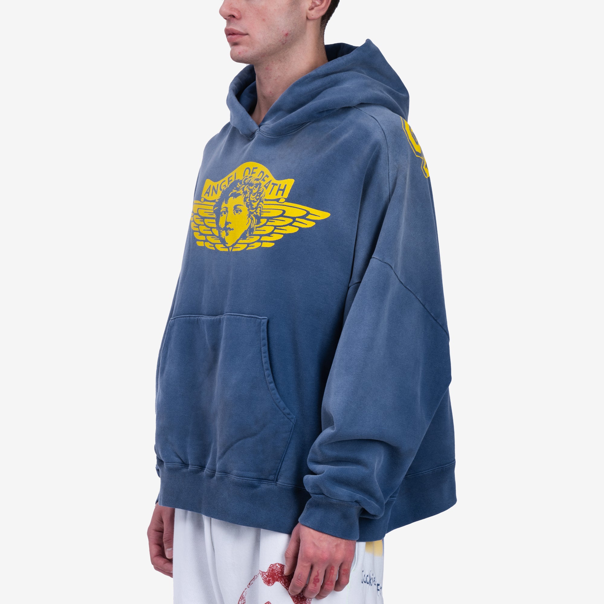 Saint Mxxxxxx Mens Angel Hoodie in Navy