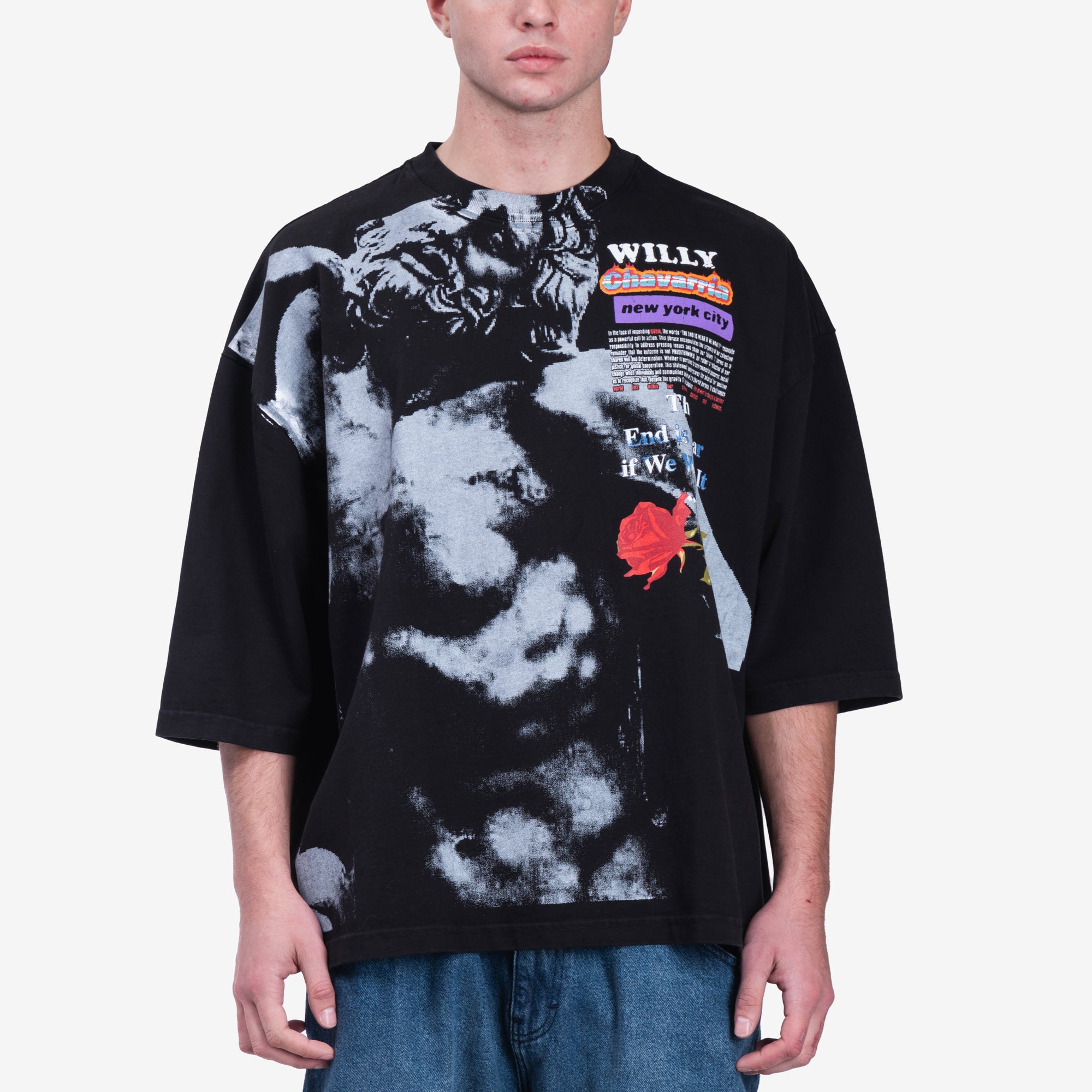 Willy Chavarria End is Near Buffalo T-Shirt Black - 1