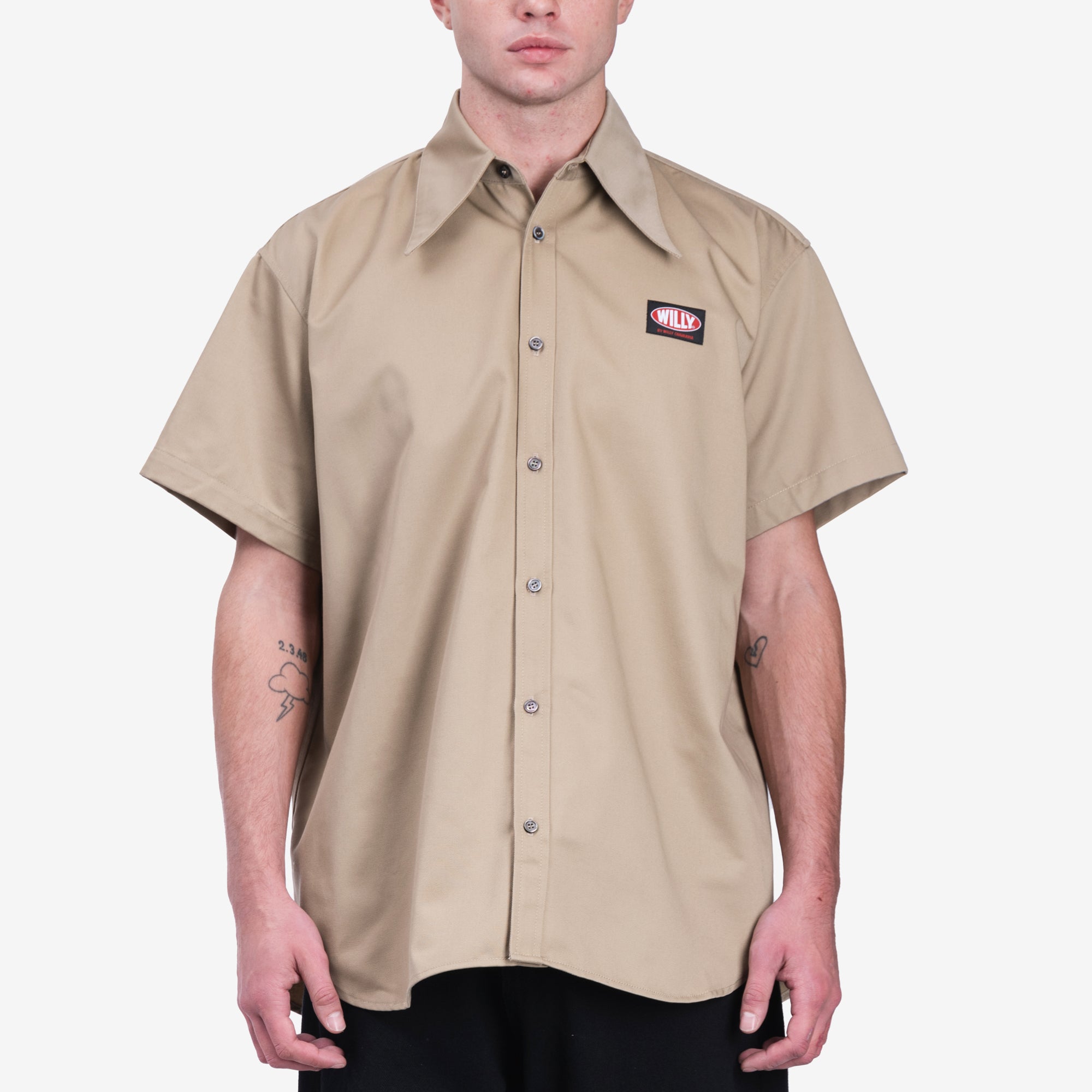 Willy Chavarria Pachuco Work Shirt Khaki - 1