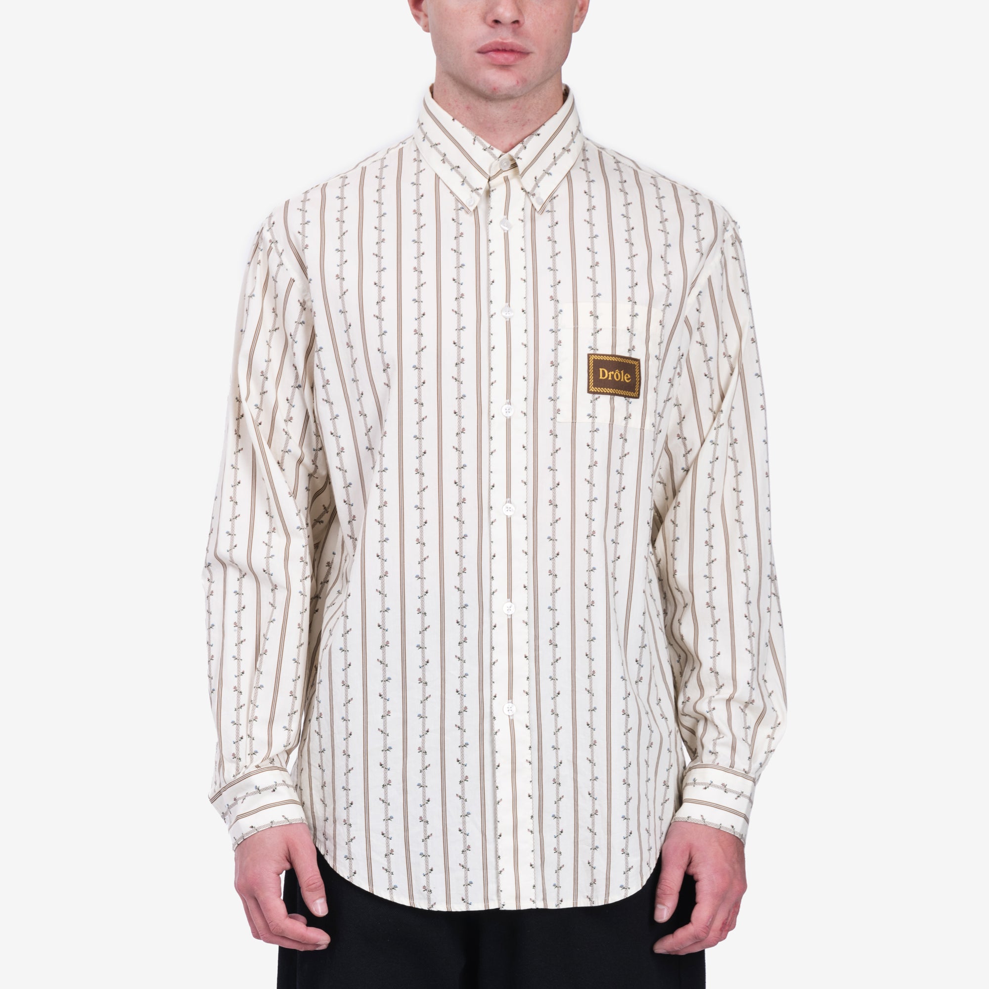 Drôle de Monsieur La Chemise Fleurs Tressees Ecru - 1