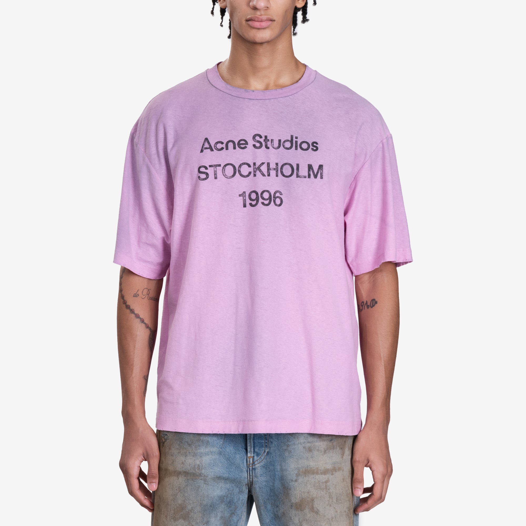 Acne Studios Logo Stamp T-Shirt Cotton Candy - 1