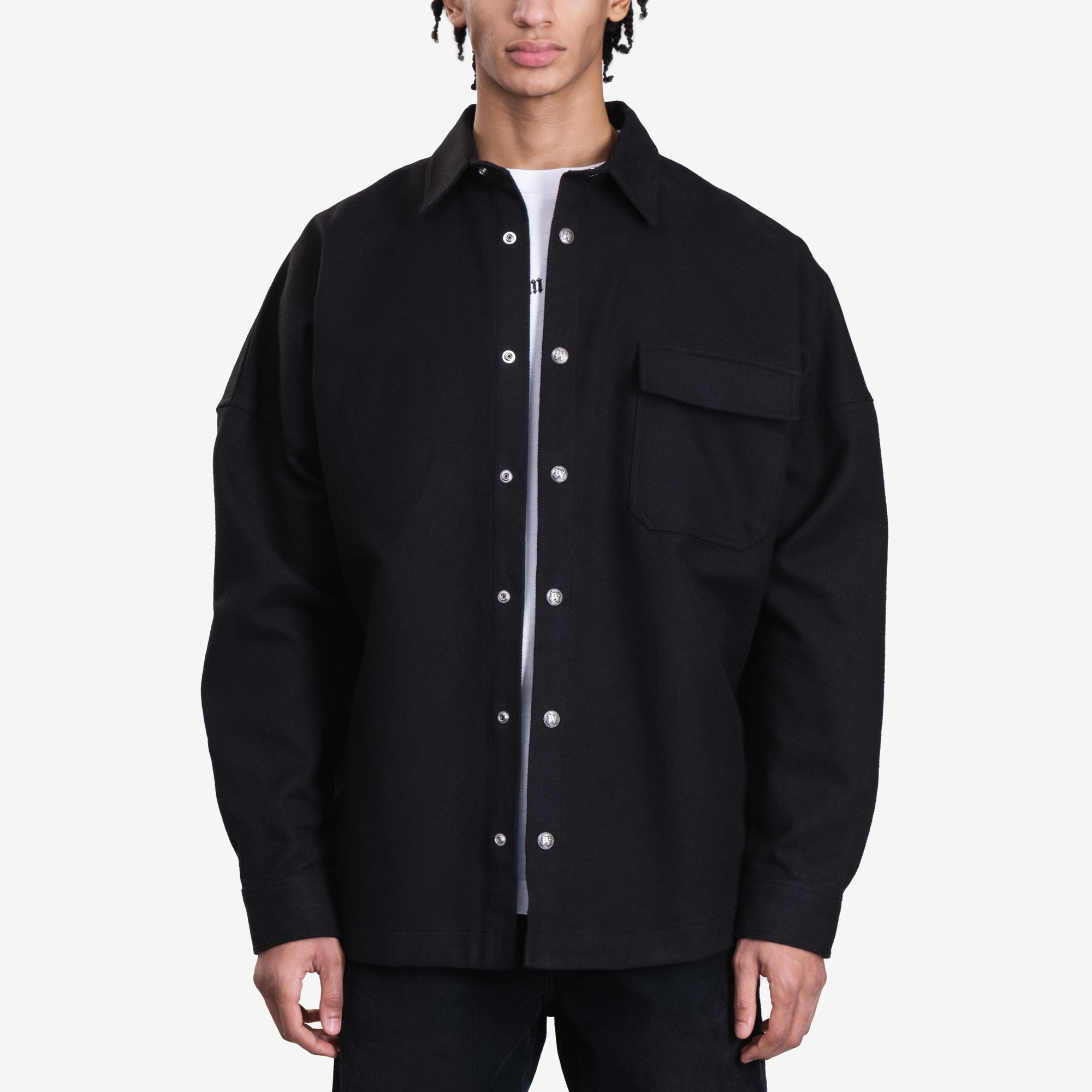 Palm Angels Classic Logo Overshirt Black - 1