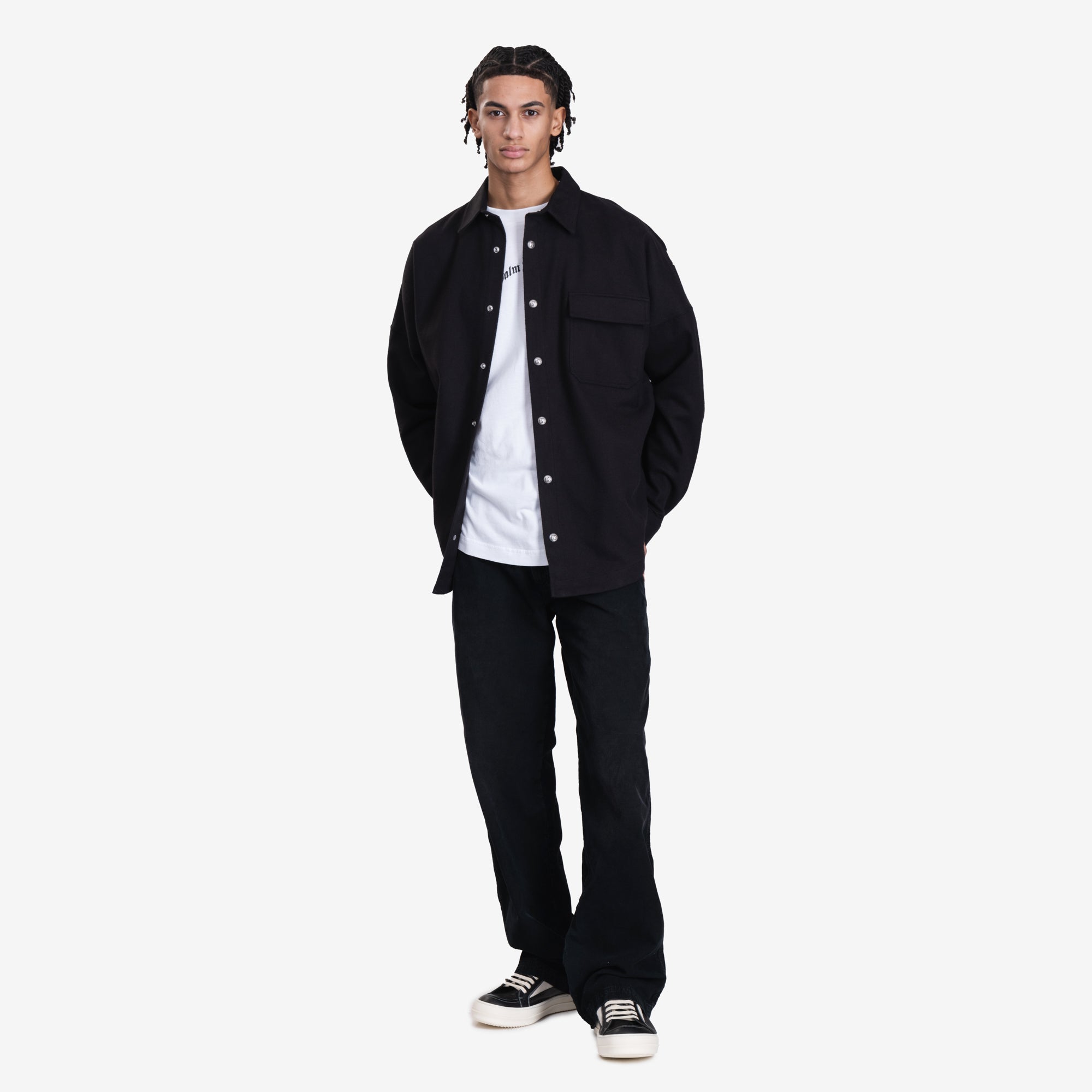 Palm Angels Classic Logo Overshirt Black - 2