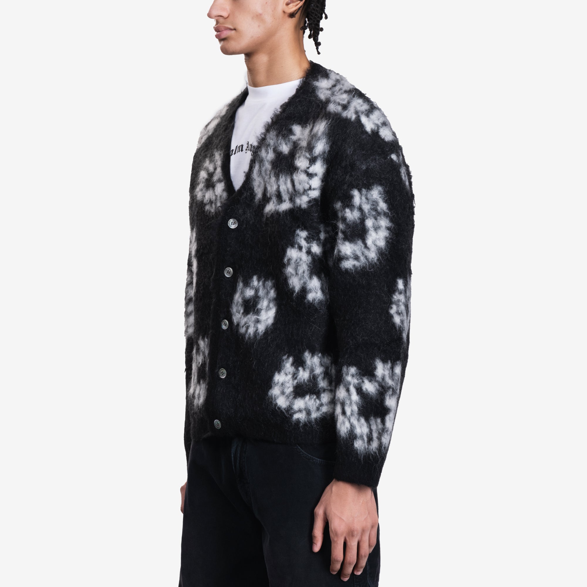 Mens Saint Mxxxxxx Denim Tears Wreath Cardigan in Black