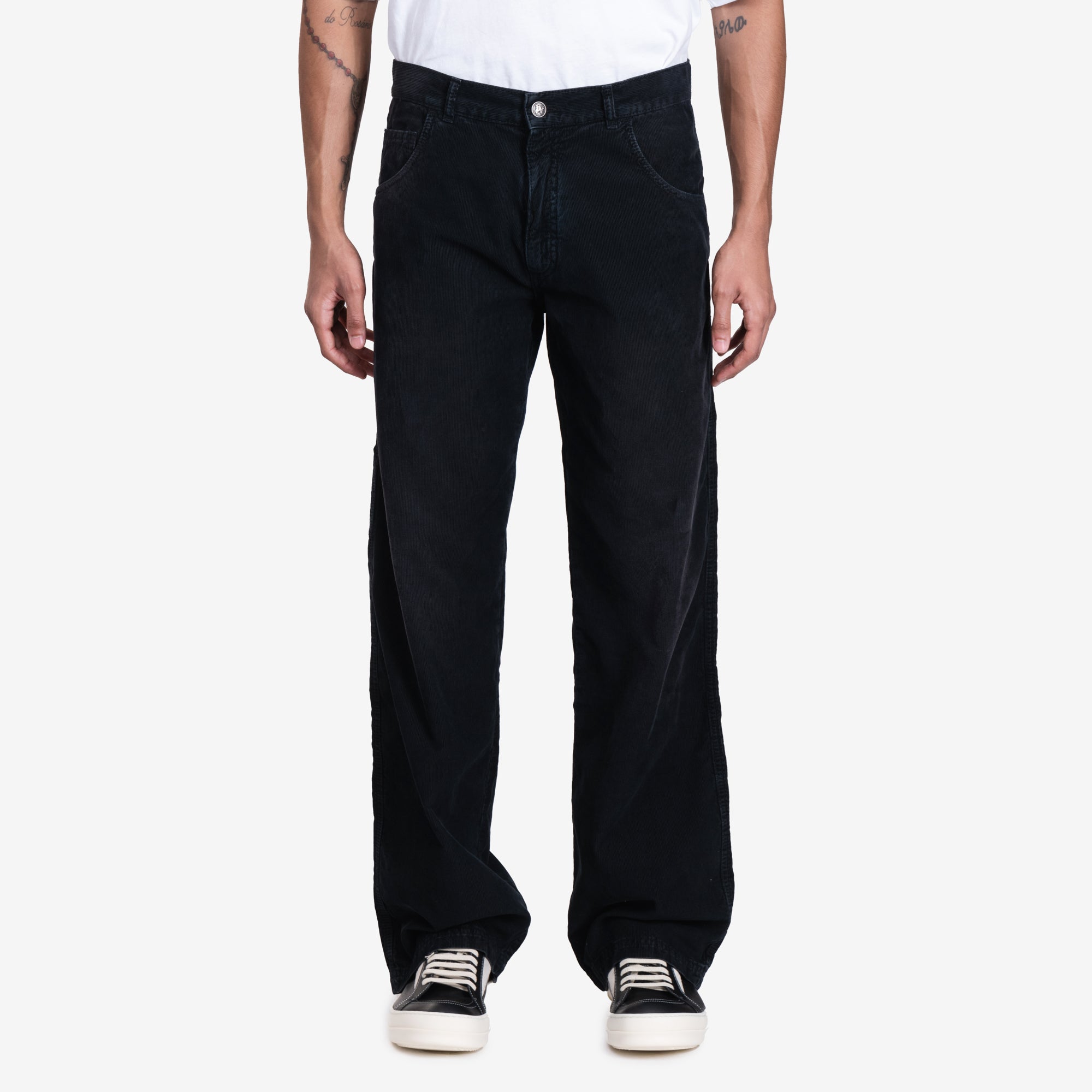 Palm Angels Monogram Corduroy Pants Vintage Black - 1