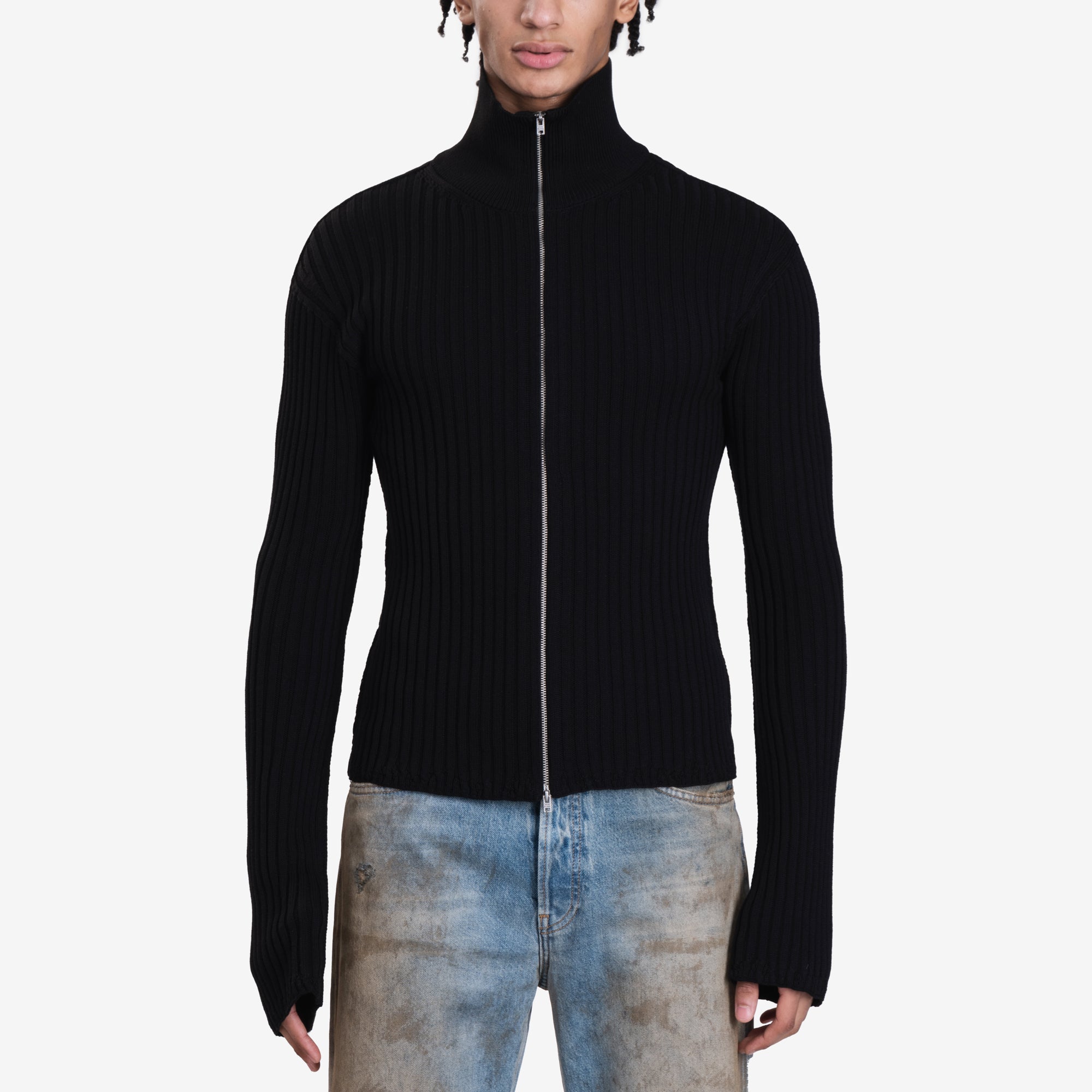 Acne Studios Zip Up Cardigan Black - 1