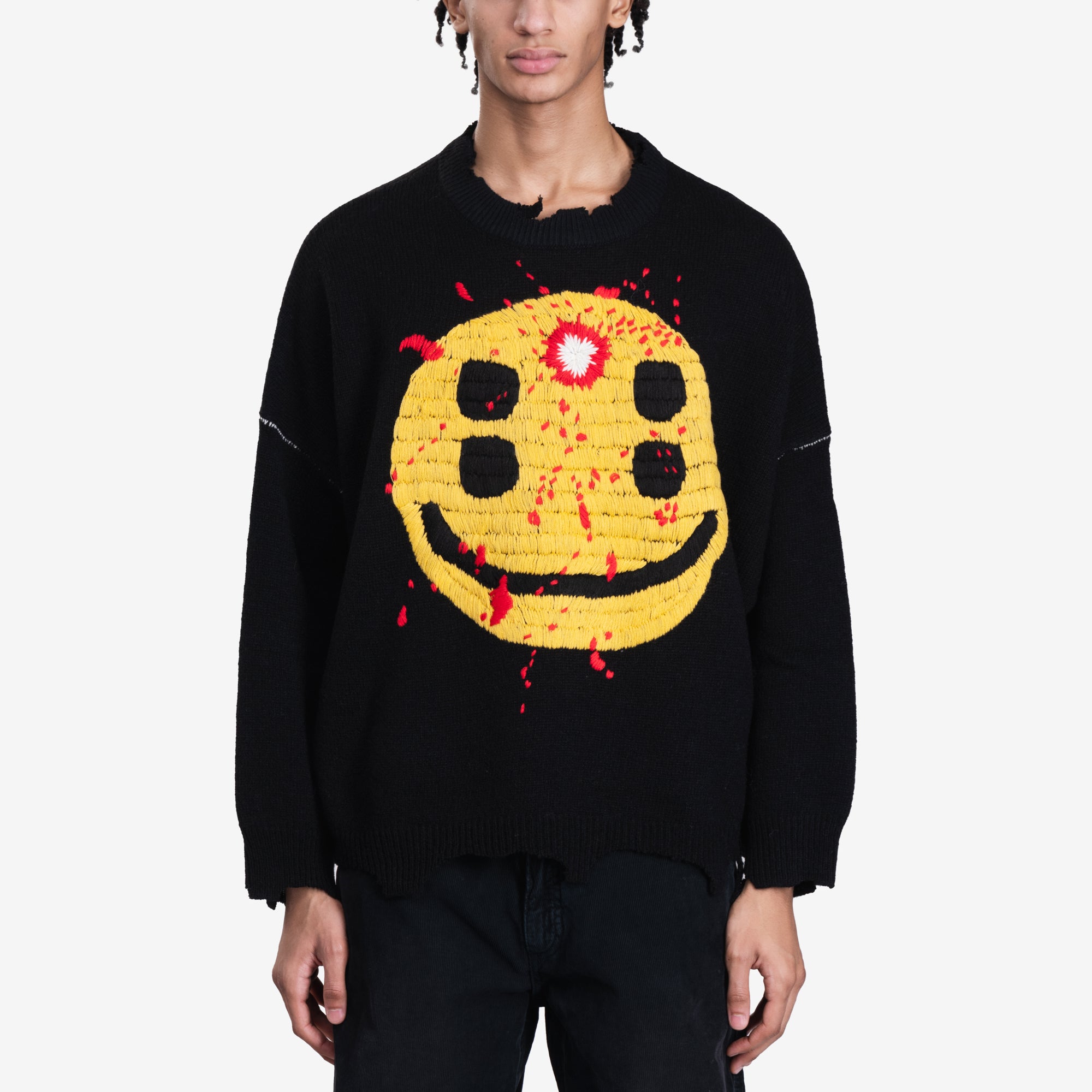 Saint Mxxxxxx Cactus Plant Flee Market Smile Sweater Black - 1