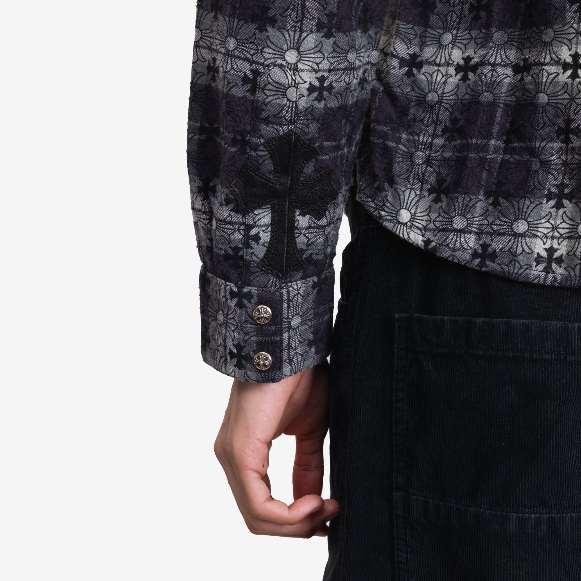 Photo of Chrome Hearts Loose Ends Cross Patch Flannel Shirt - 6