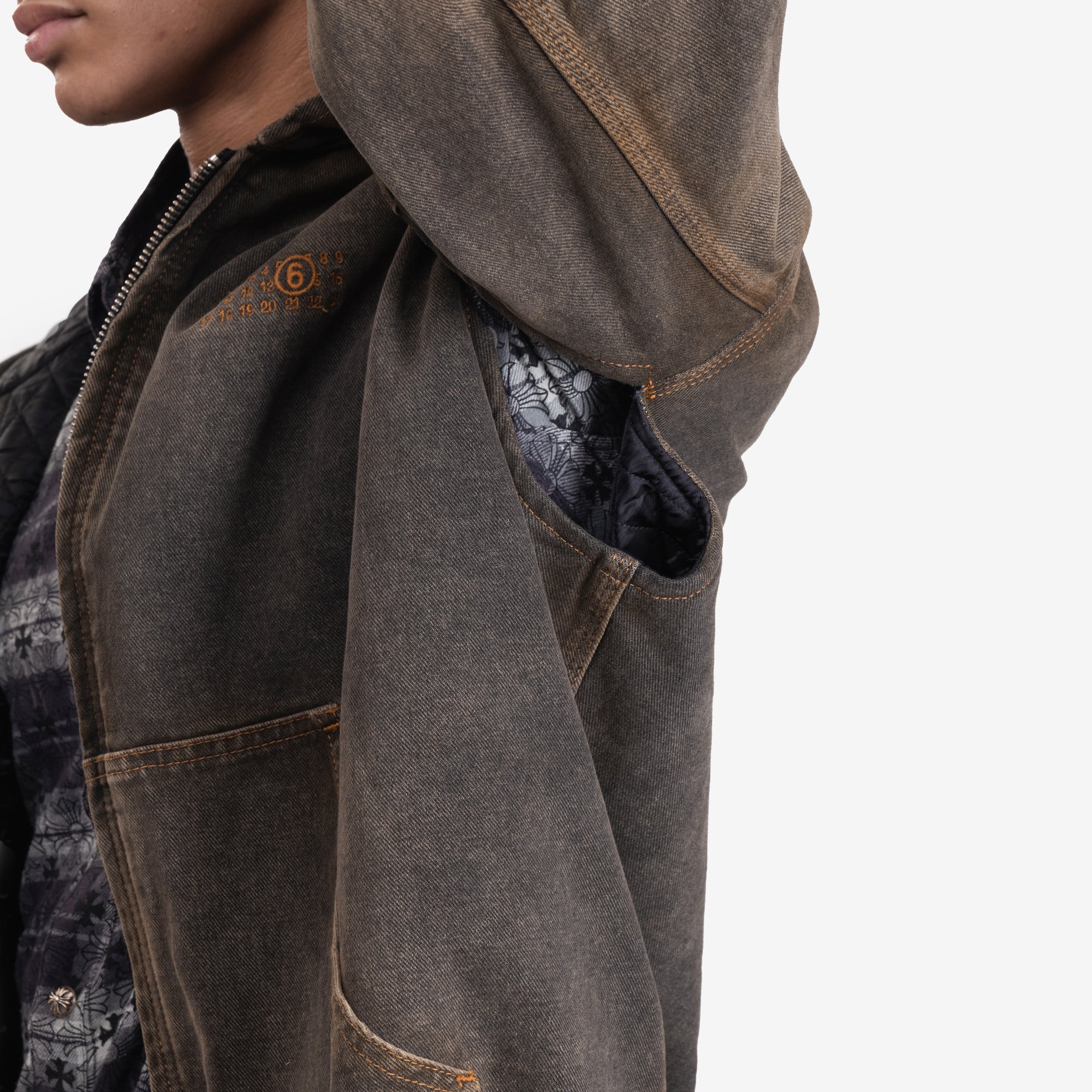 MM6 Worker Zip Hoody Brown - 6