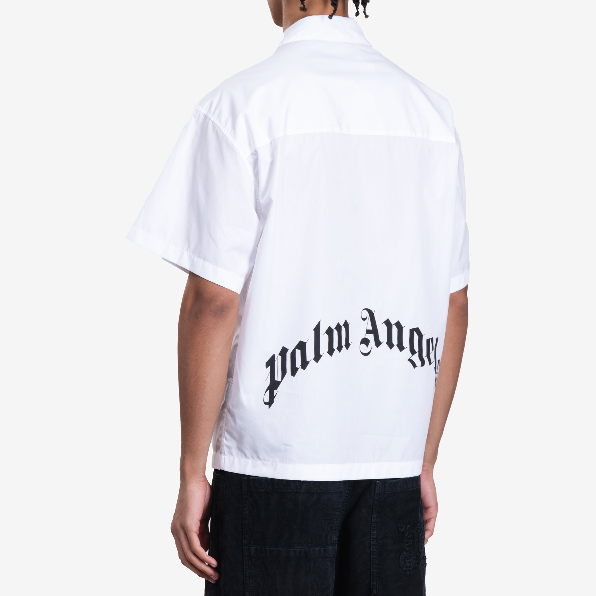 Palm Angels Curved Logo SS Shirt White - 4