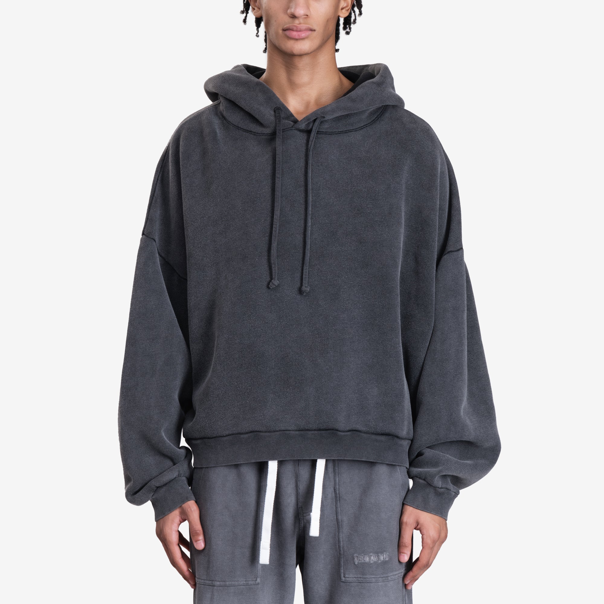 Acne Studios Logo Stamp Hoody Faded Black - 1