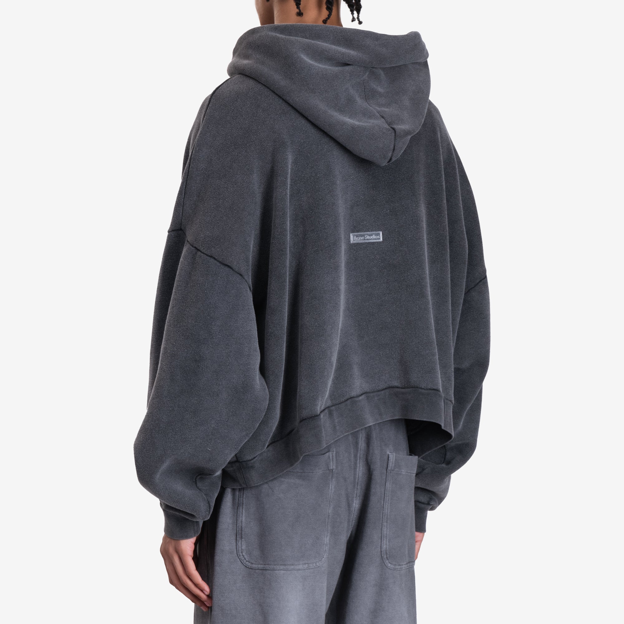 Acne Studios Logo Stamp Hoody Faded Black - 4