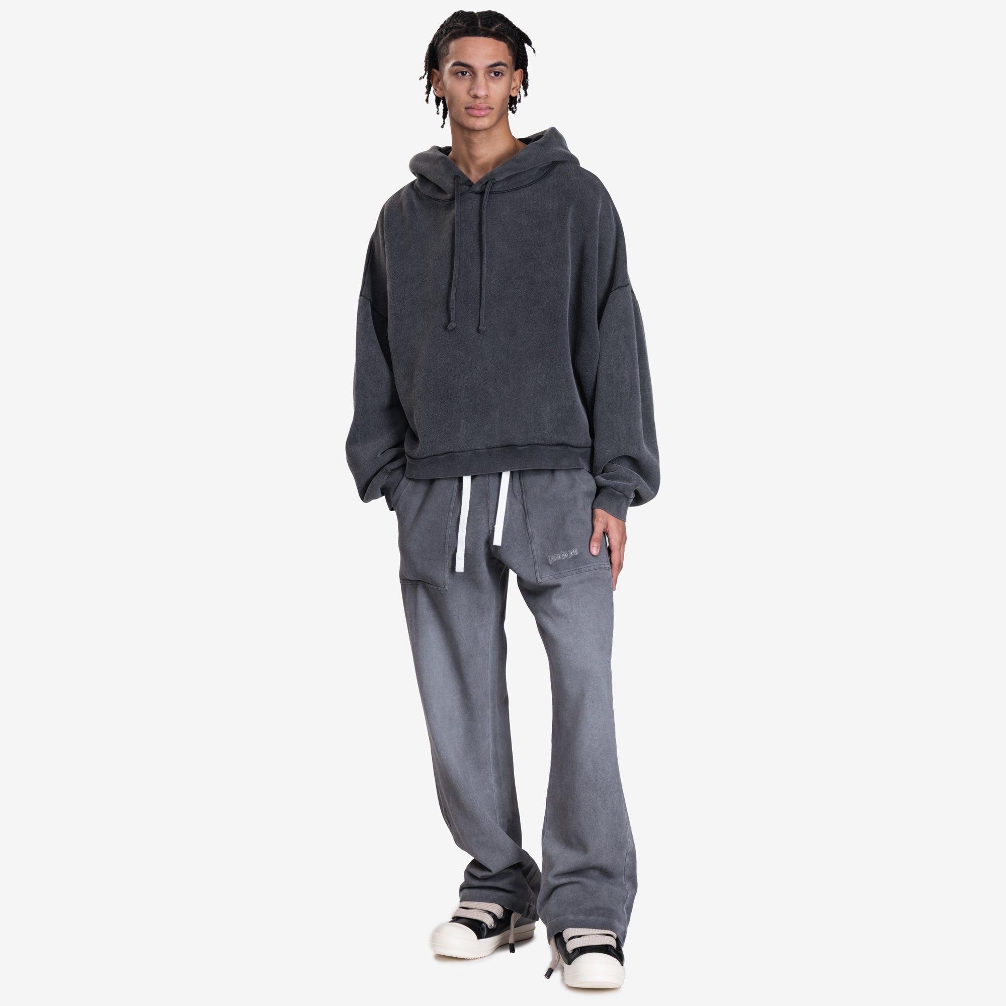 Acne Studios Logo Stamp Hoody Faded Black - 2