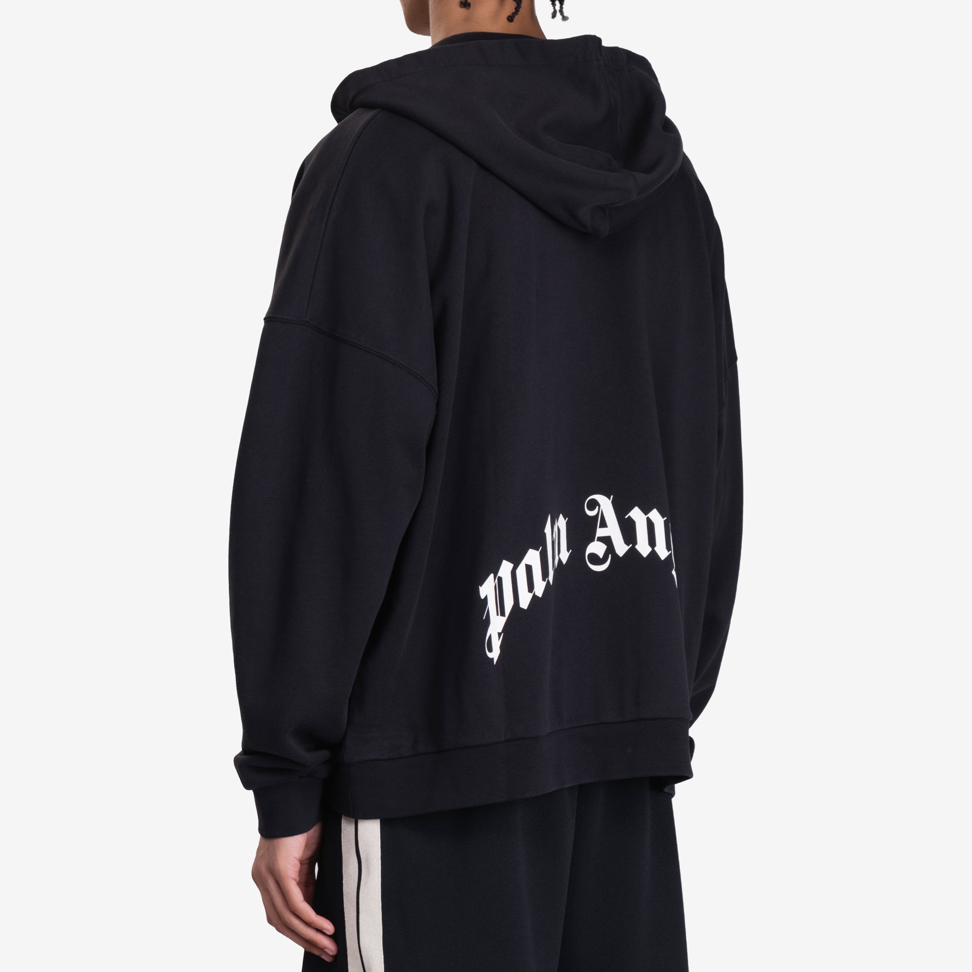 Palm Angels Curved Logo Zip Hoody Black - 4
