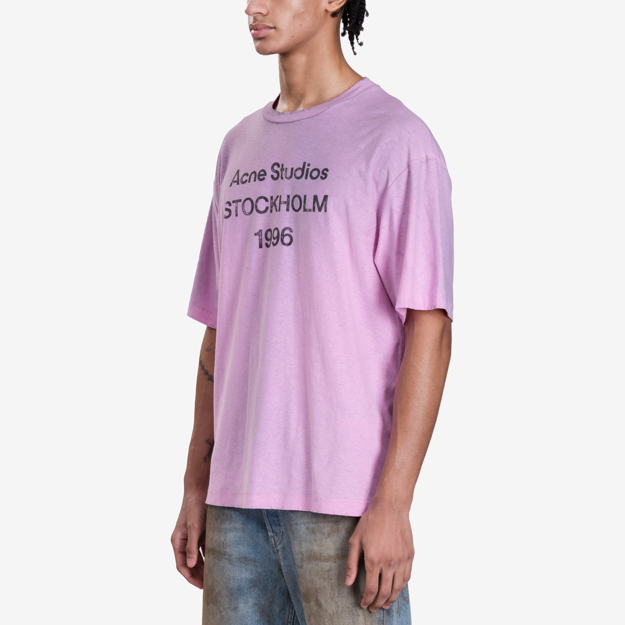 Acne Studios Logo Stamp T-Shirt Cotton Candy - 3