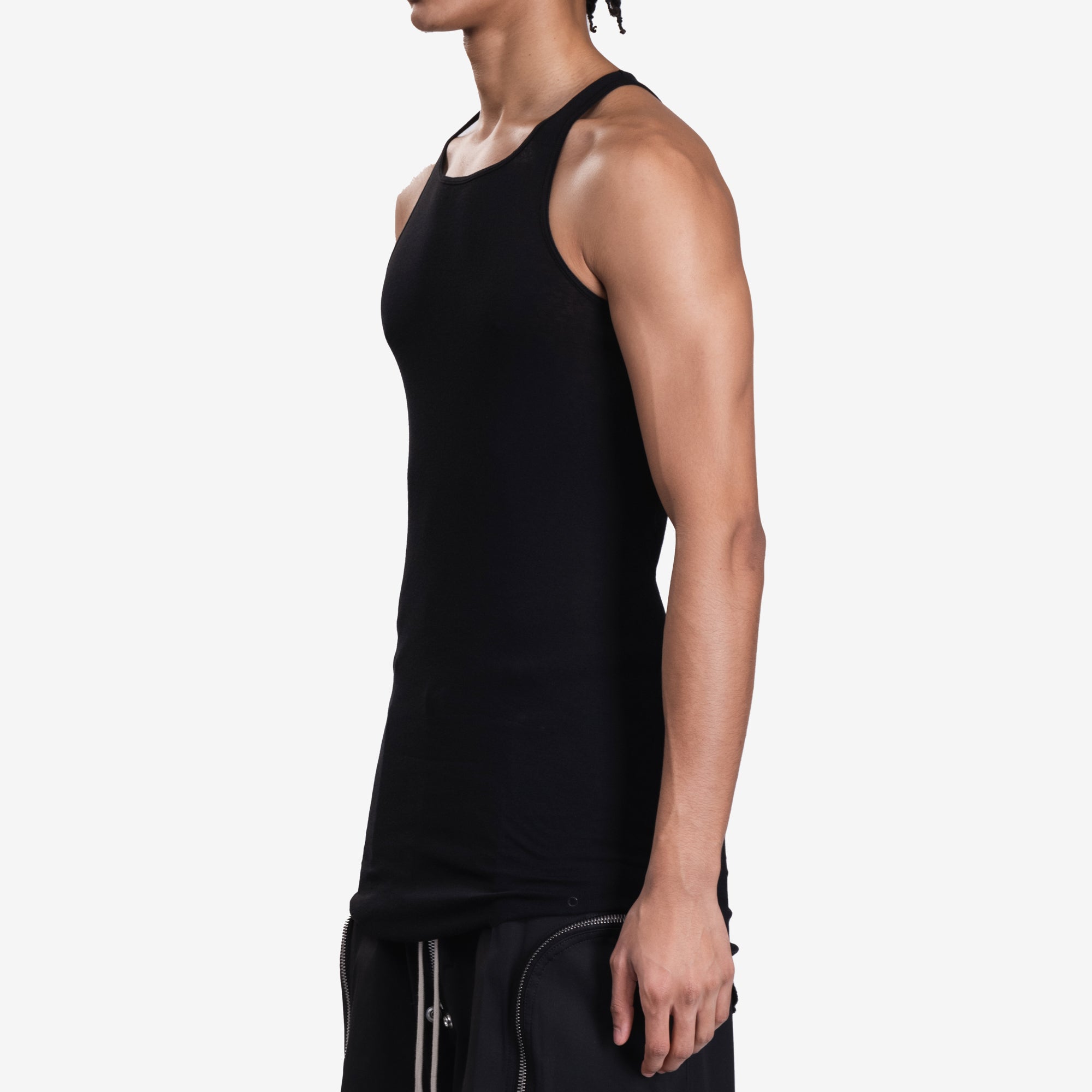 Rick Owens Basic Rib Tank Top Black - 3