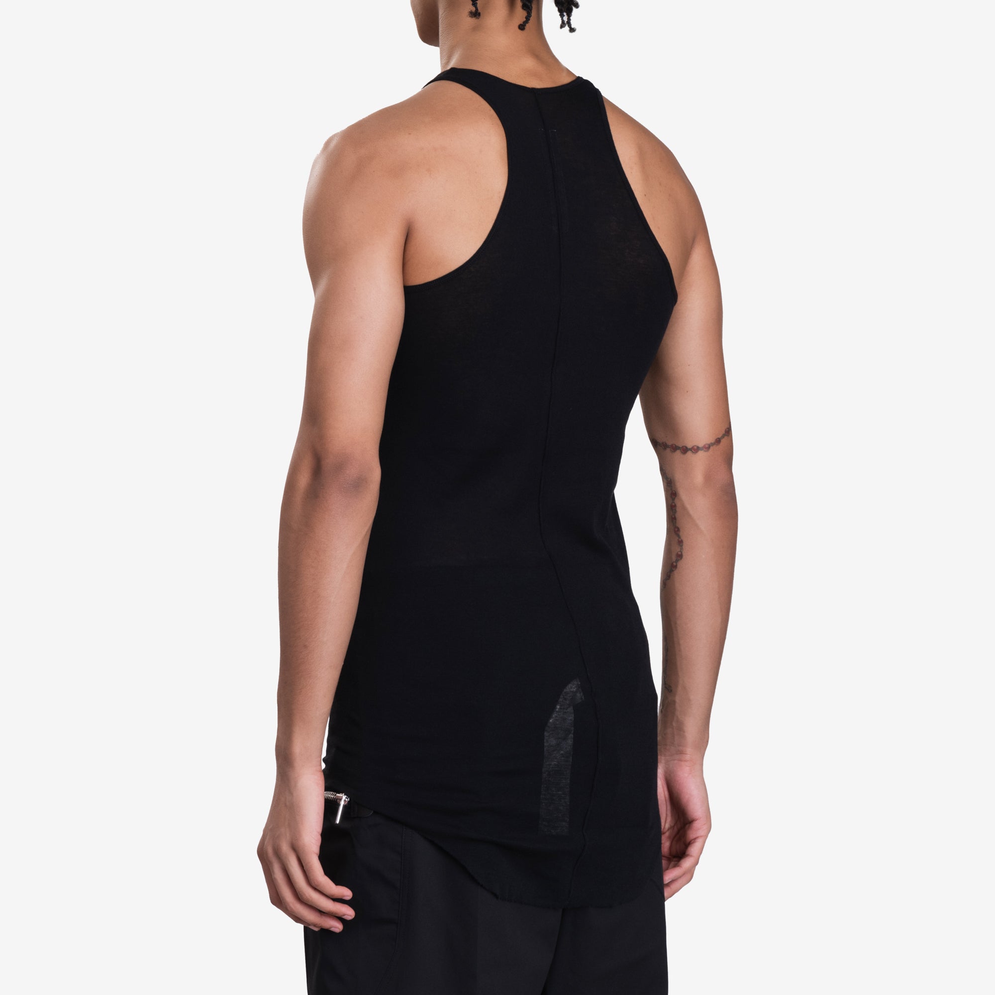 Rick Owens Basic Rib Tank Top Black - 4