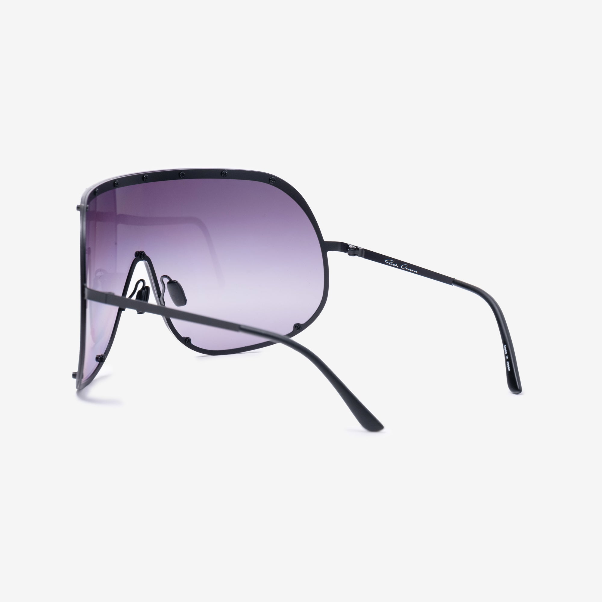 Rick Owens Shield Sunglasses Black/Degrade Black - 4