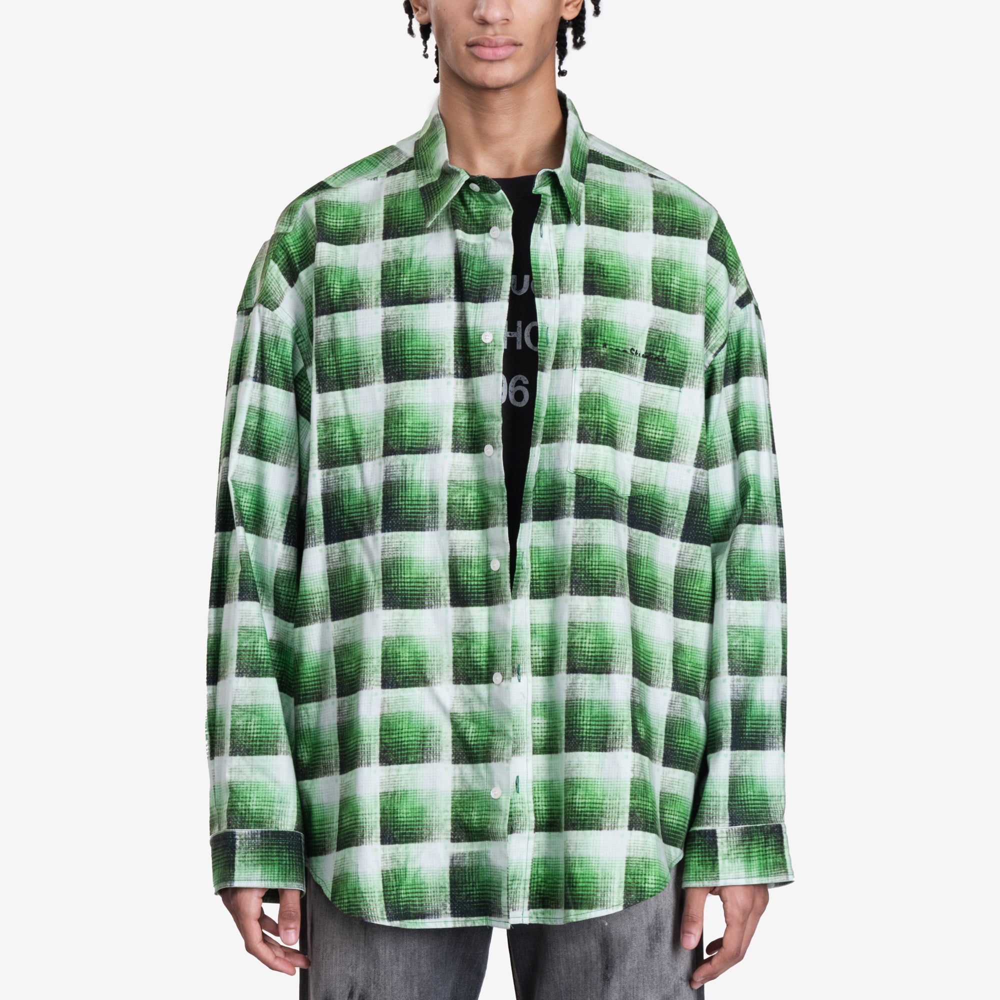 Acne Studios Plaid Overshirt Green - 1