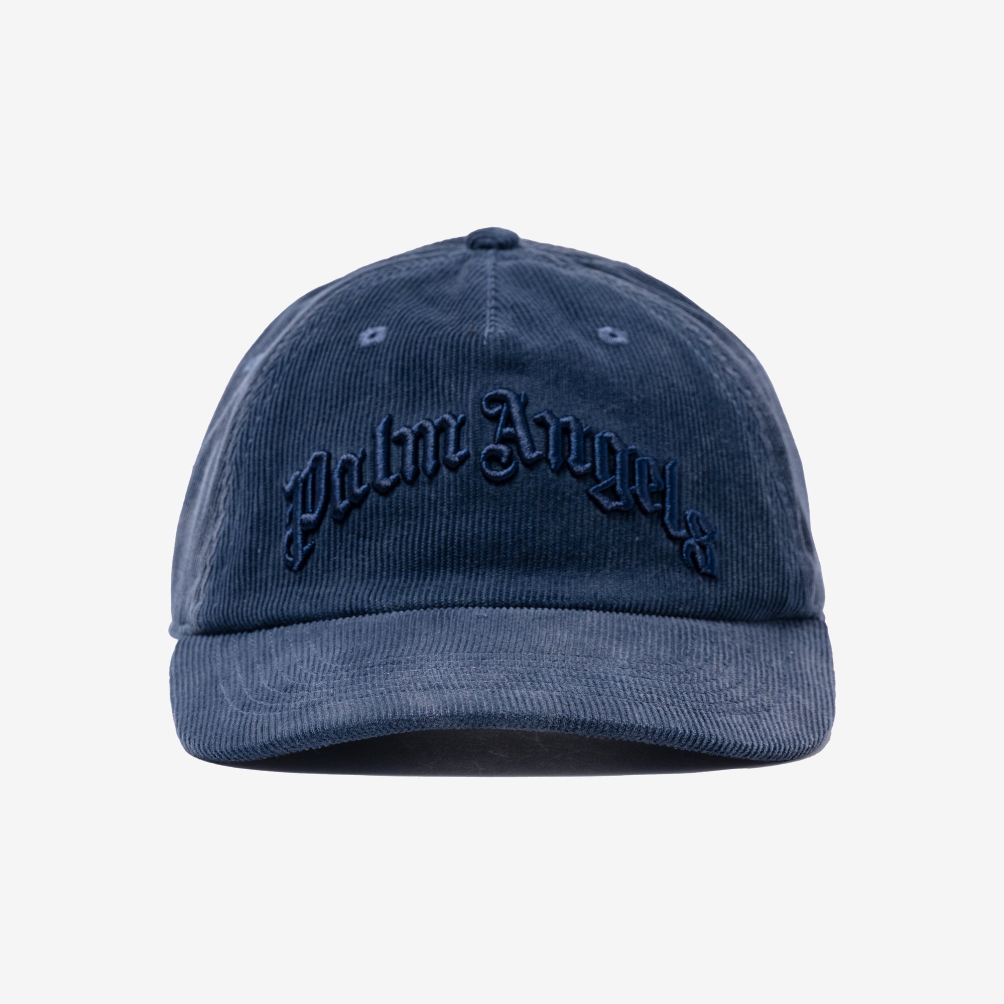 Palm Angels Curved Logo Corduroy Cap Vintage Black - 1