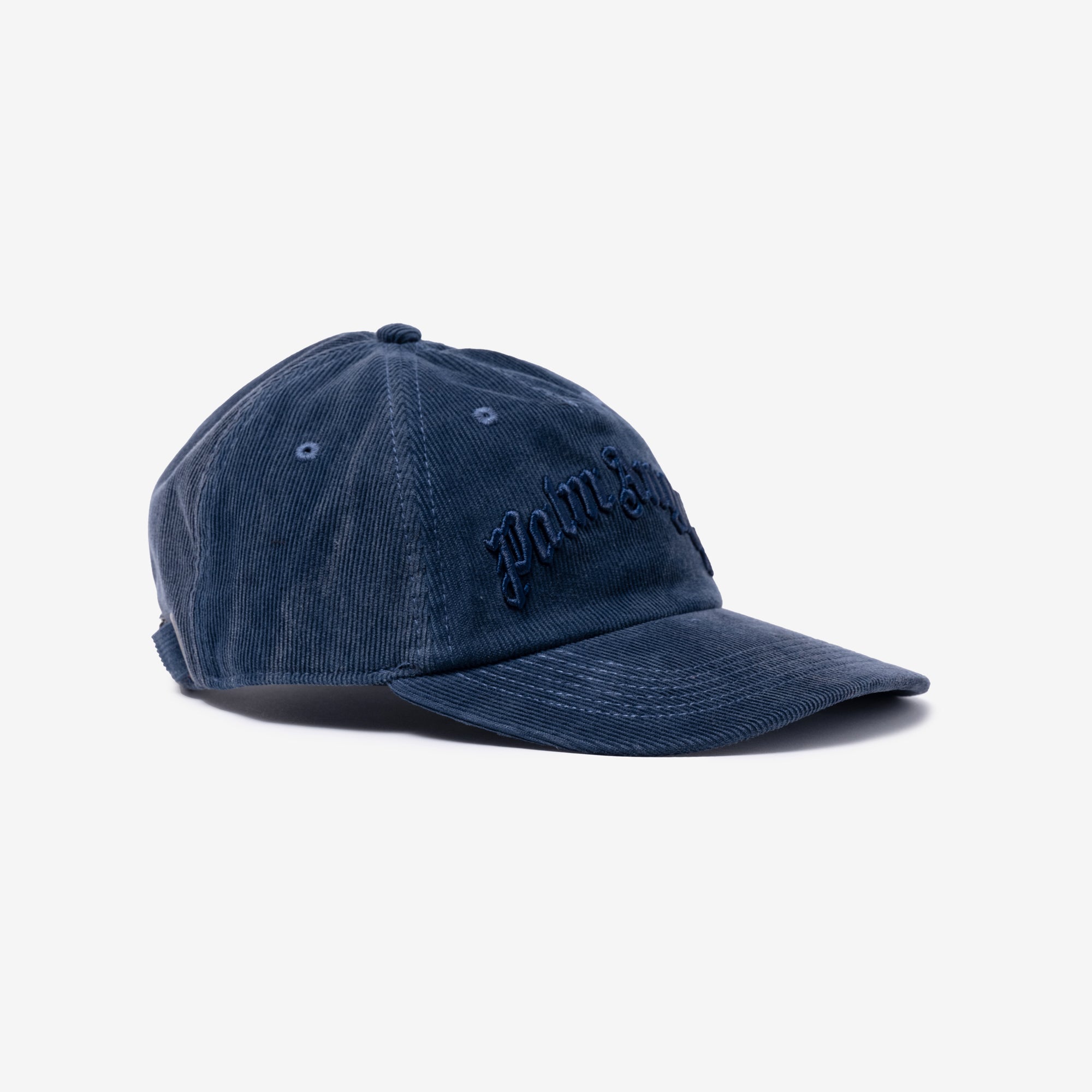Palm Angels Curved Logo Corduroy Cap Vintage Black - 3