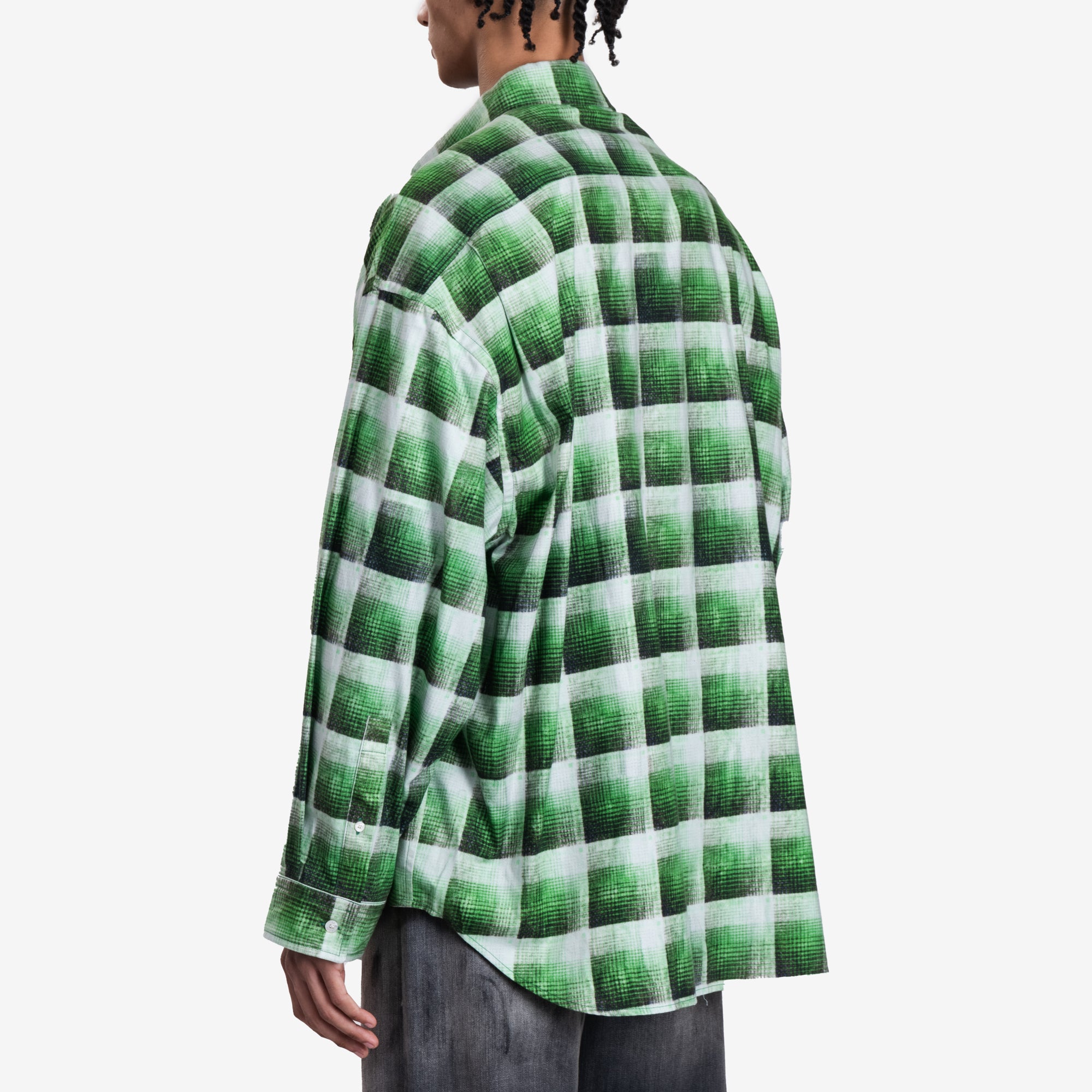 Acne Studios Plaid Overshirt Green - 4