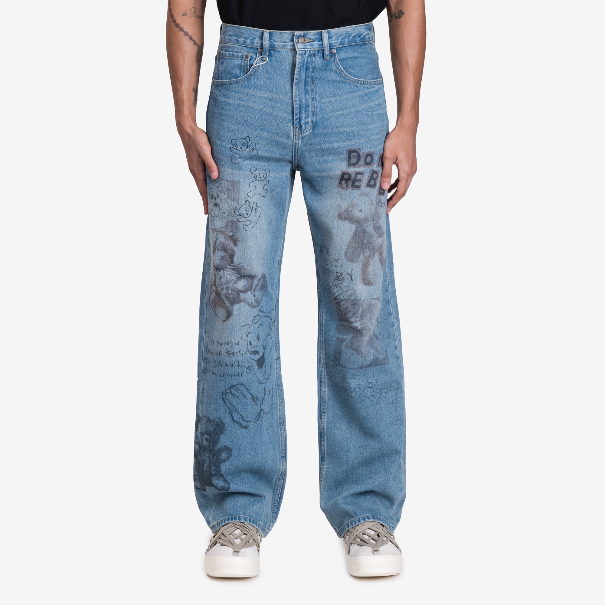 Dom Rebel Stuffy Bootcut Jeans Mid Blue - 1