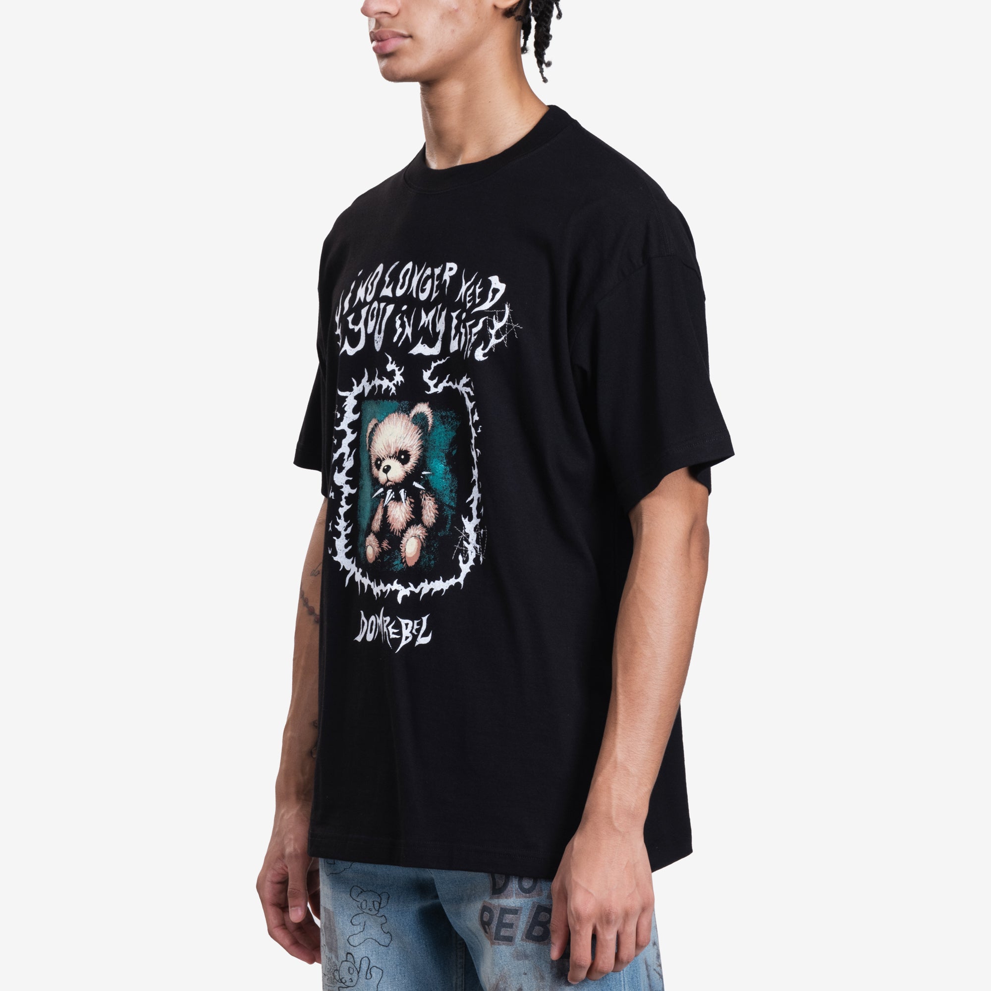 Dom Rebel Collar Bear T-Shirt Black - 3