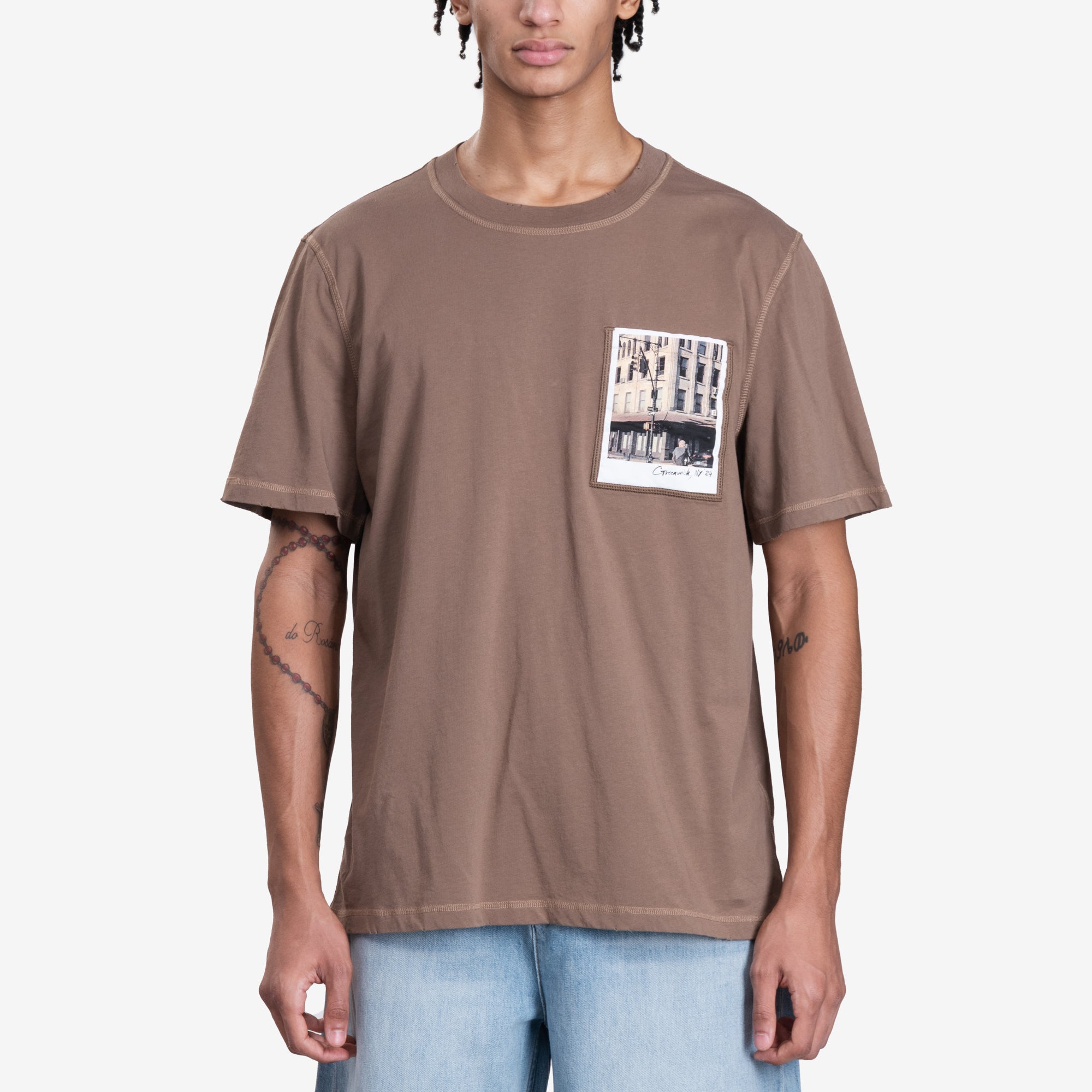 Helmut Lang Postcard Greenwich T-Shirt Brownstone - 1
