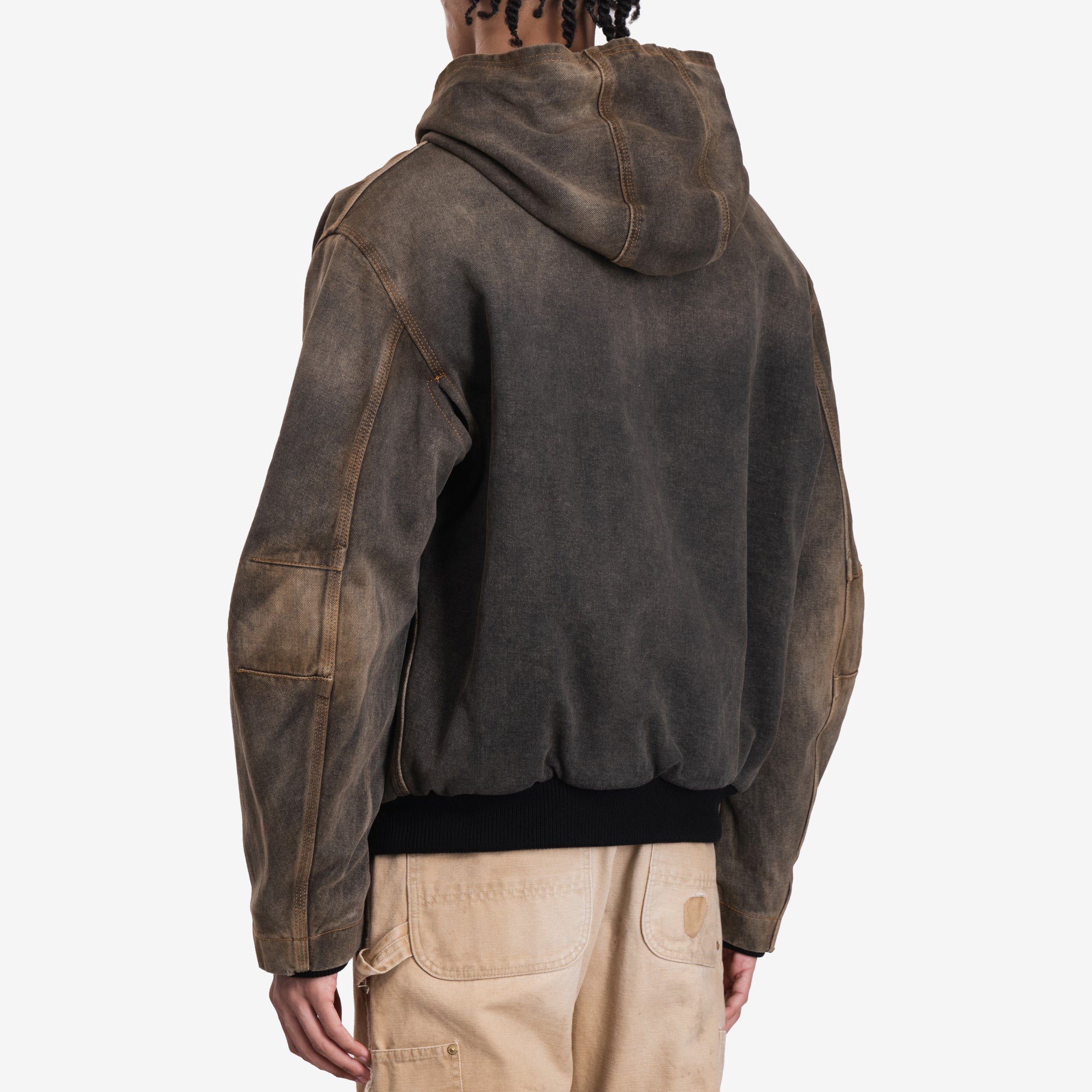 MM6 Worker Zip Hoody Brown - 4