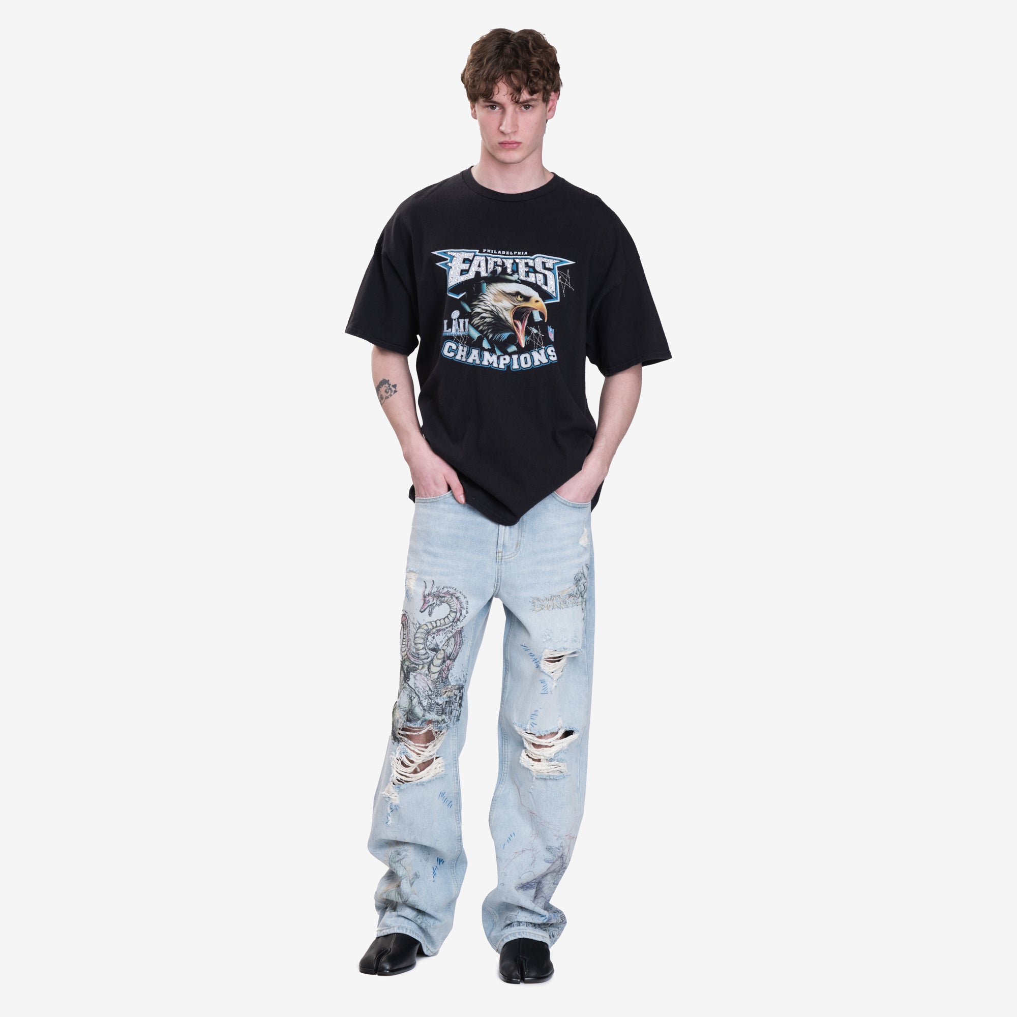 Dom Rebel Eagles Vintage T-Shirt Black - 2