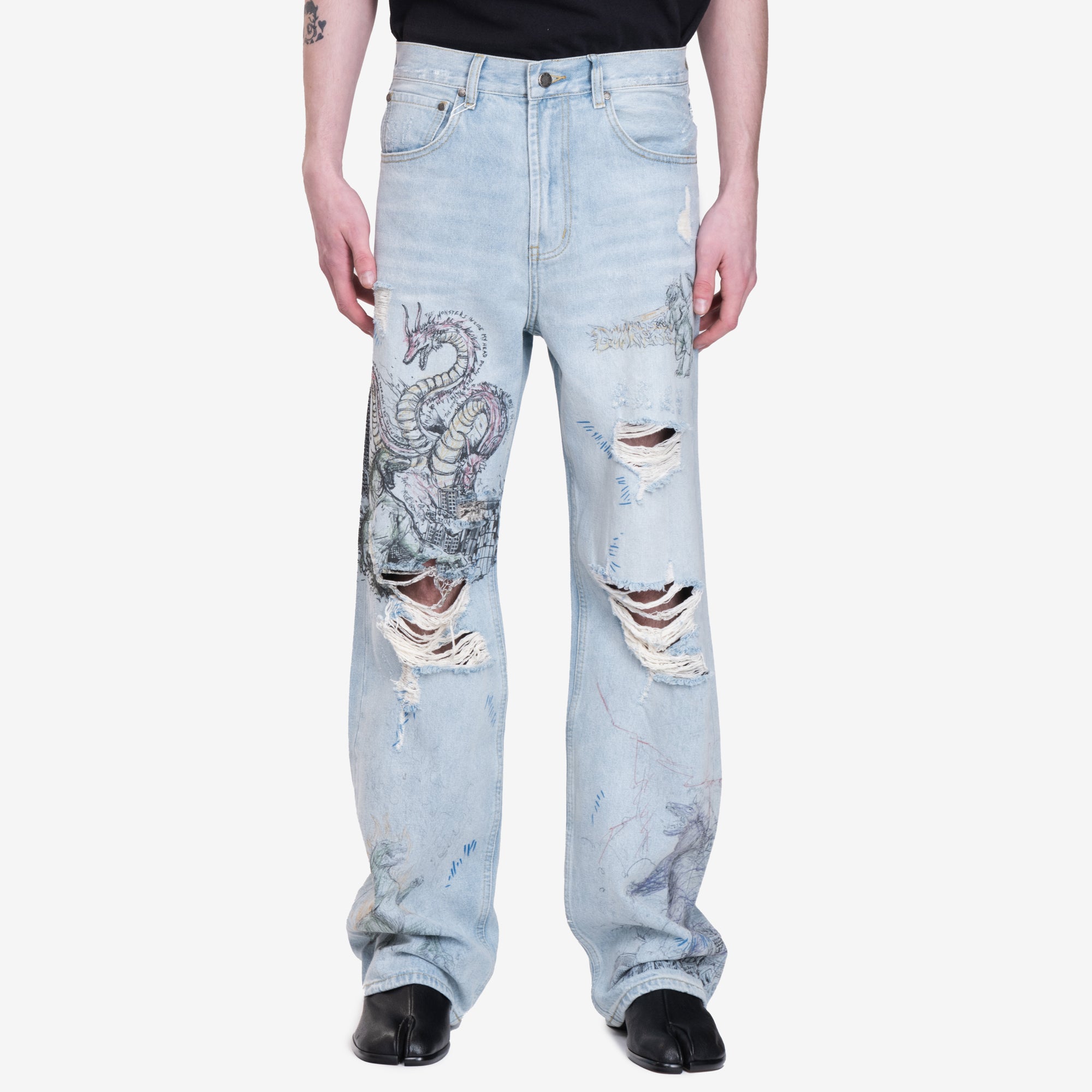 Dom Rebel Conflict Bootcut Jeans Light Blue - 1