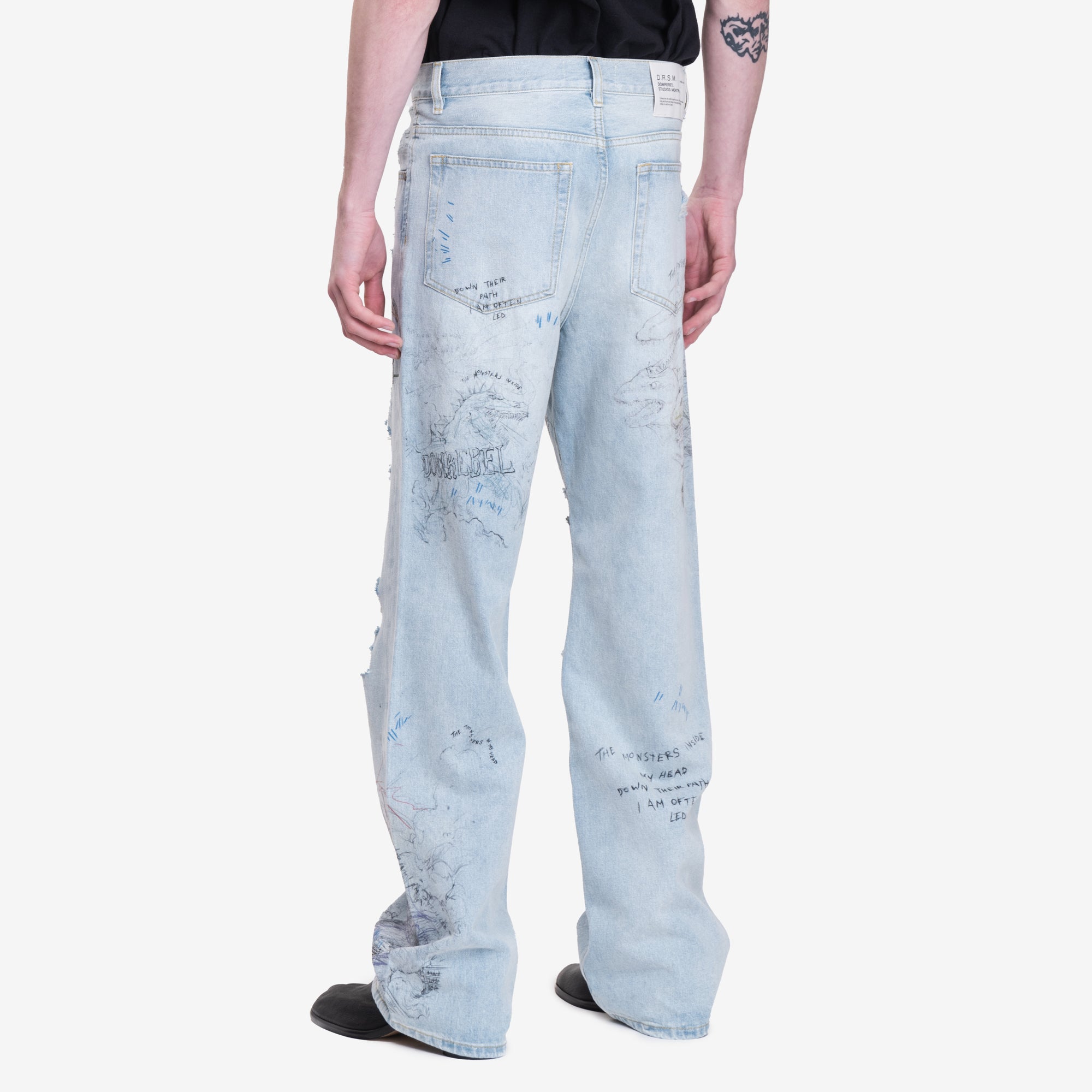 Dom Rebel Conflict Bootcut Jeans Light Blue - 4