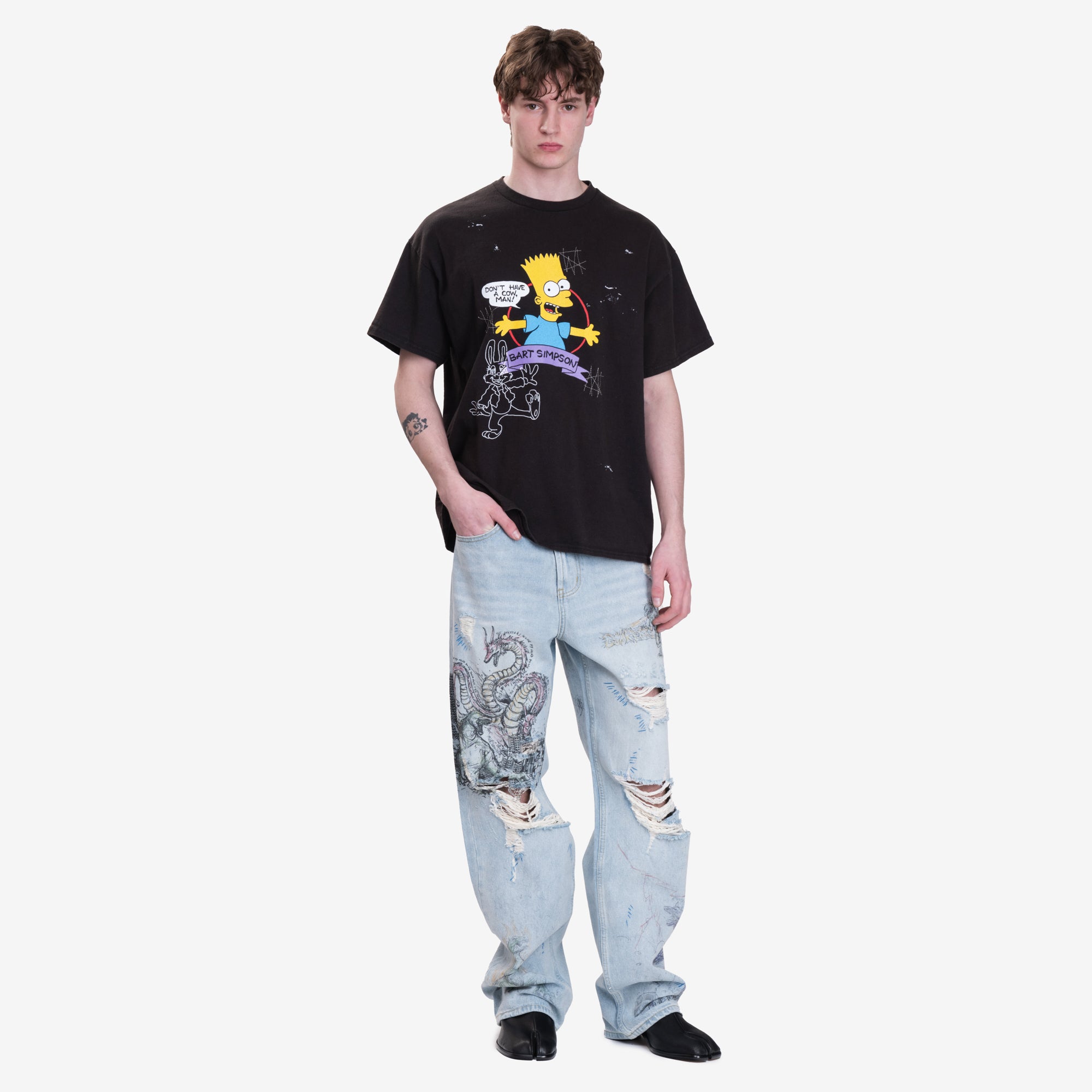 Dom Rebel Bart Vintage T-Shirt Black - 2