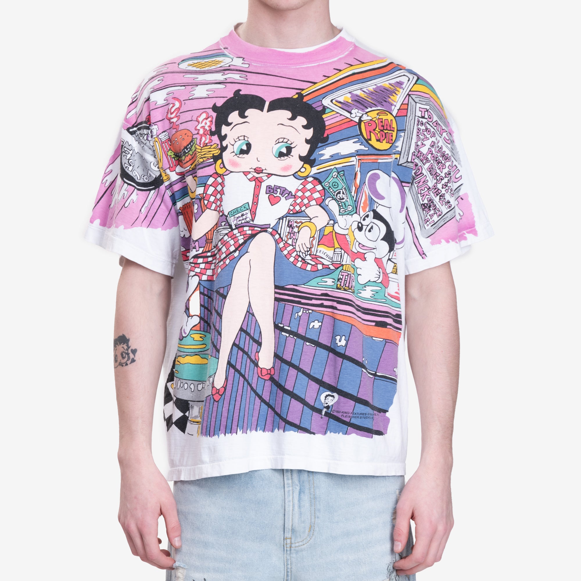 Earthling VIP Betty Boop AOP Vintage T-Shirt White - 4