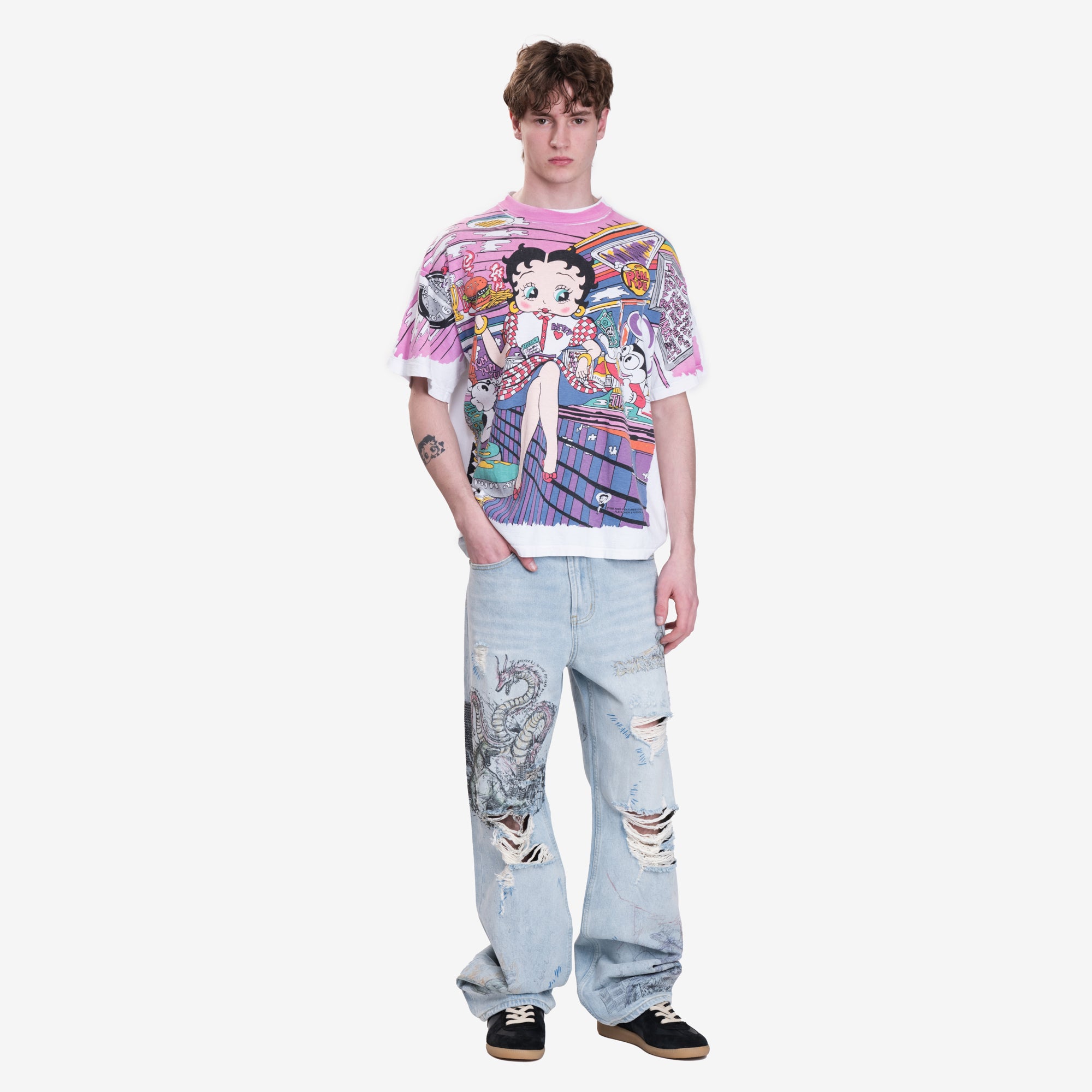 Earthling VIP Betty Boop AOP Vintage T-Shirt White - 2