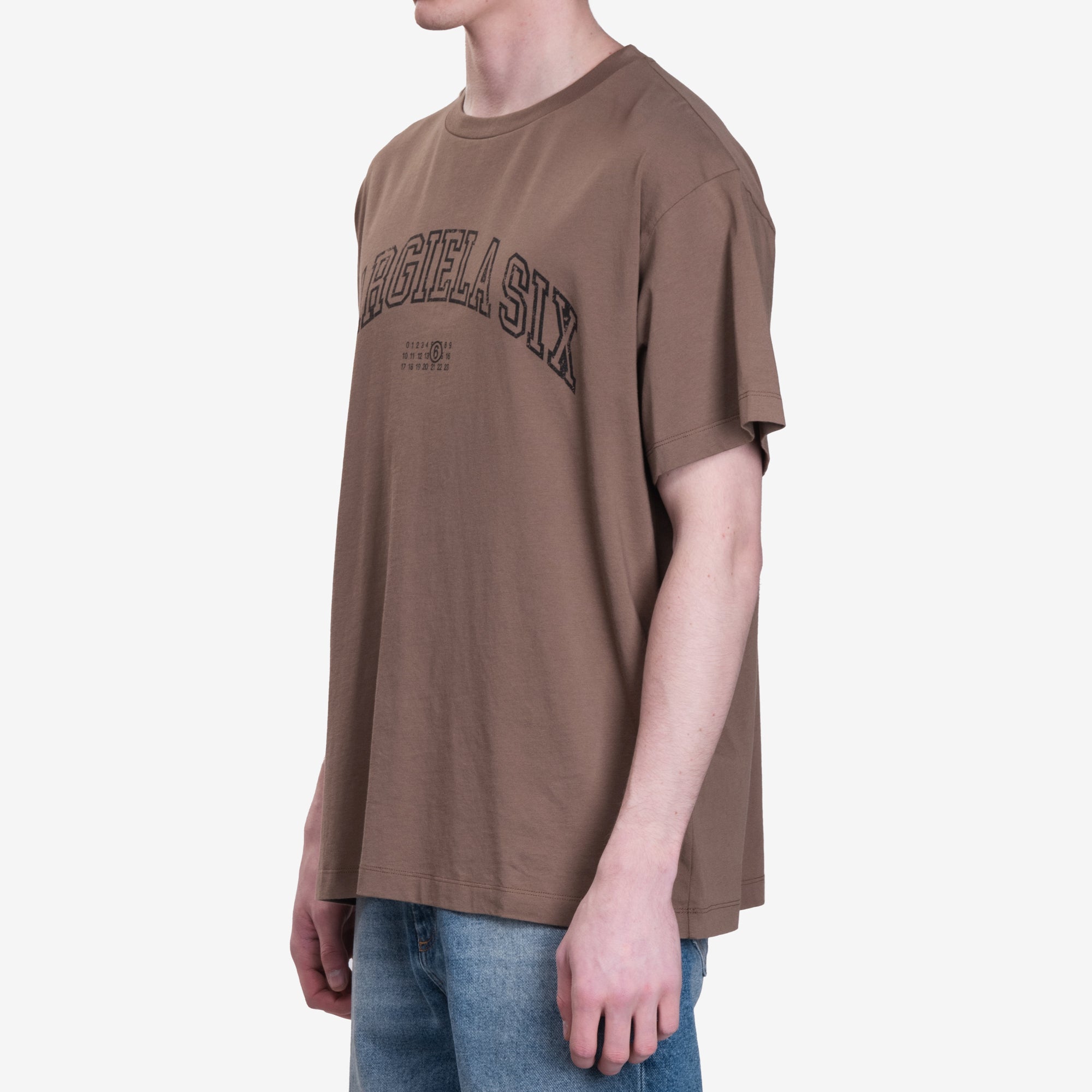 Maison Margiela MM6 Mens Margiela Six T-Shirt in Light Brown