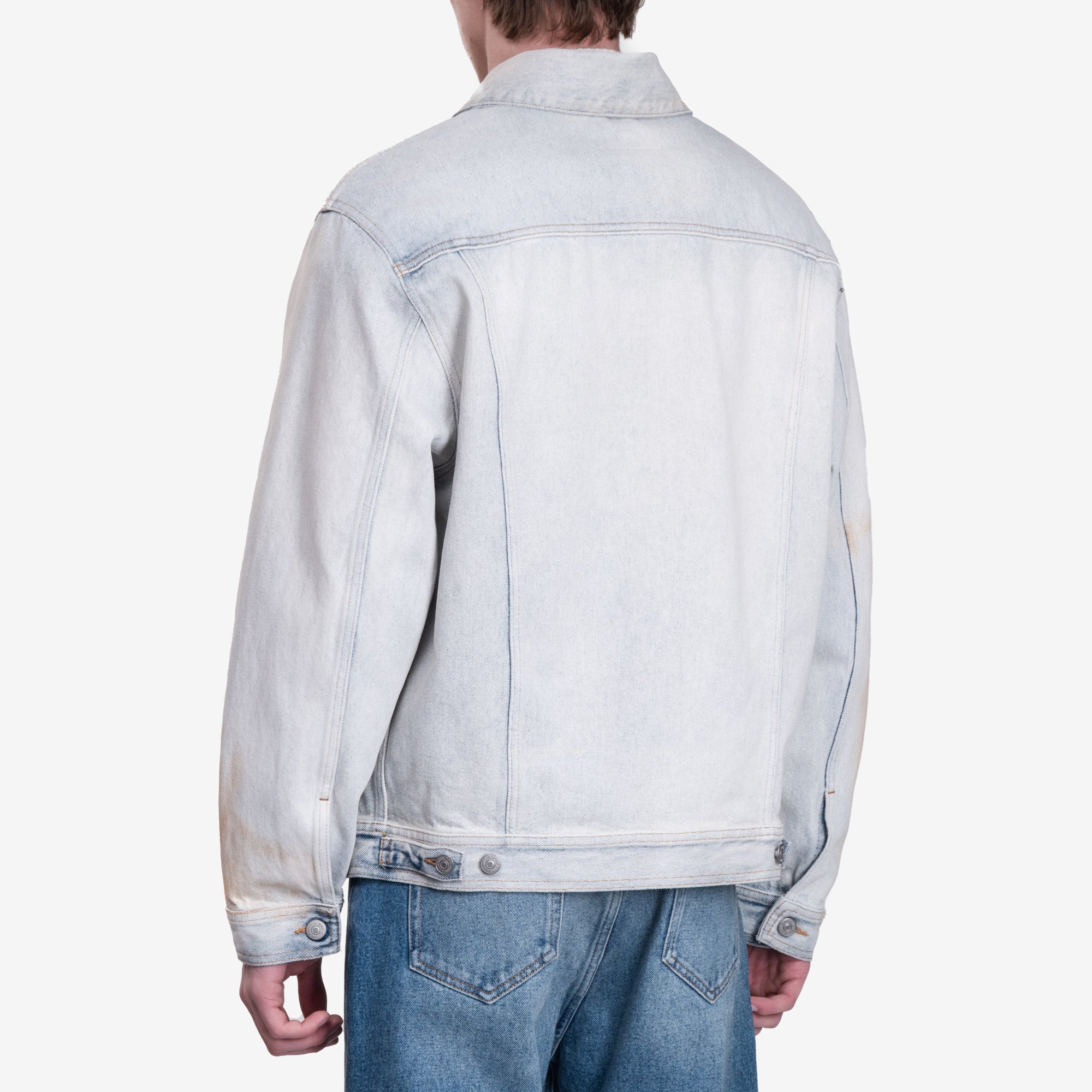 MM6 Zip Collar Denim Jacket Light Blue - 4