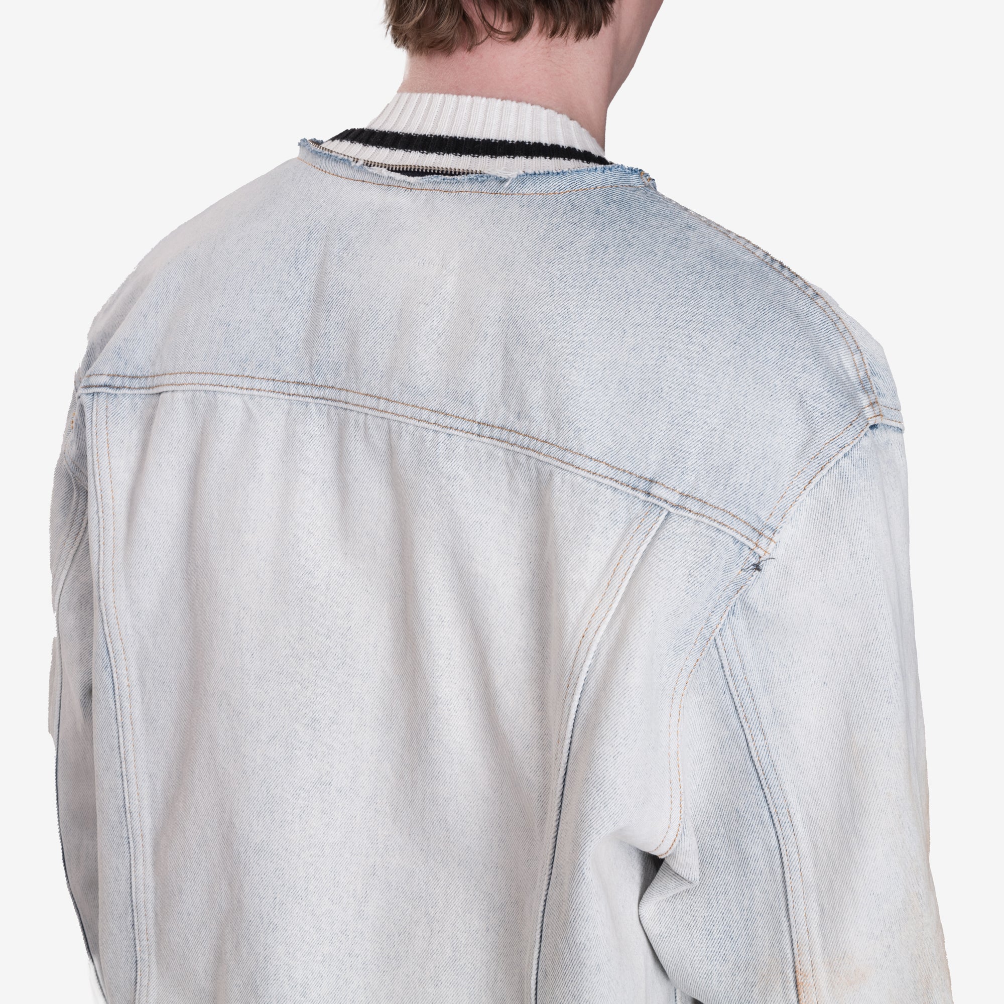 MM6 Zip Collar Denim Jacket Light Blue - 6