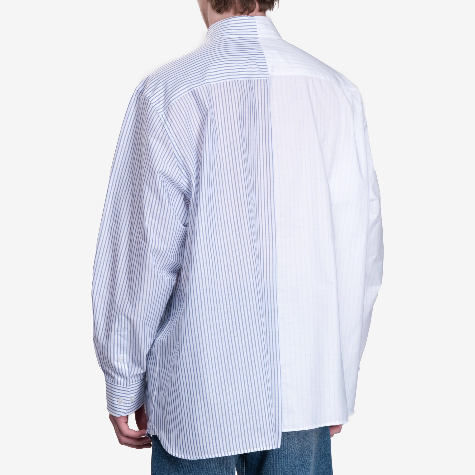 MM6 Numeric Asymmetric Shirt White/Beige/Blue - 4