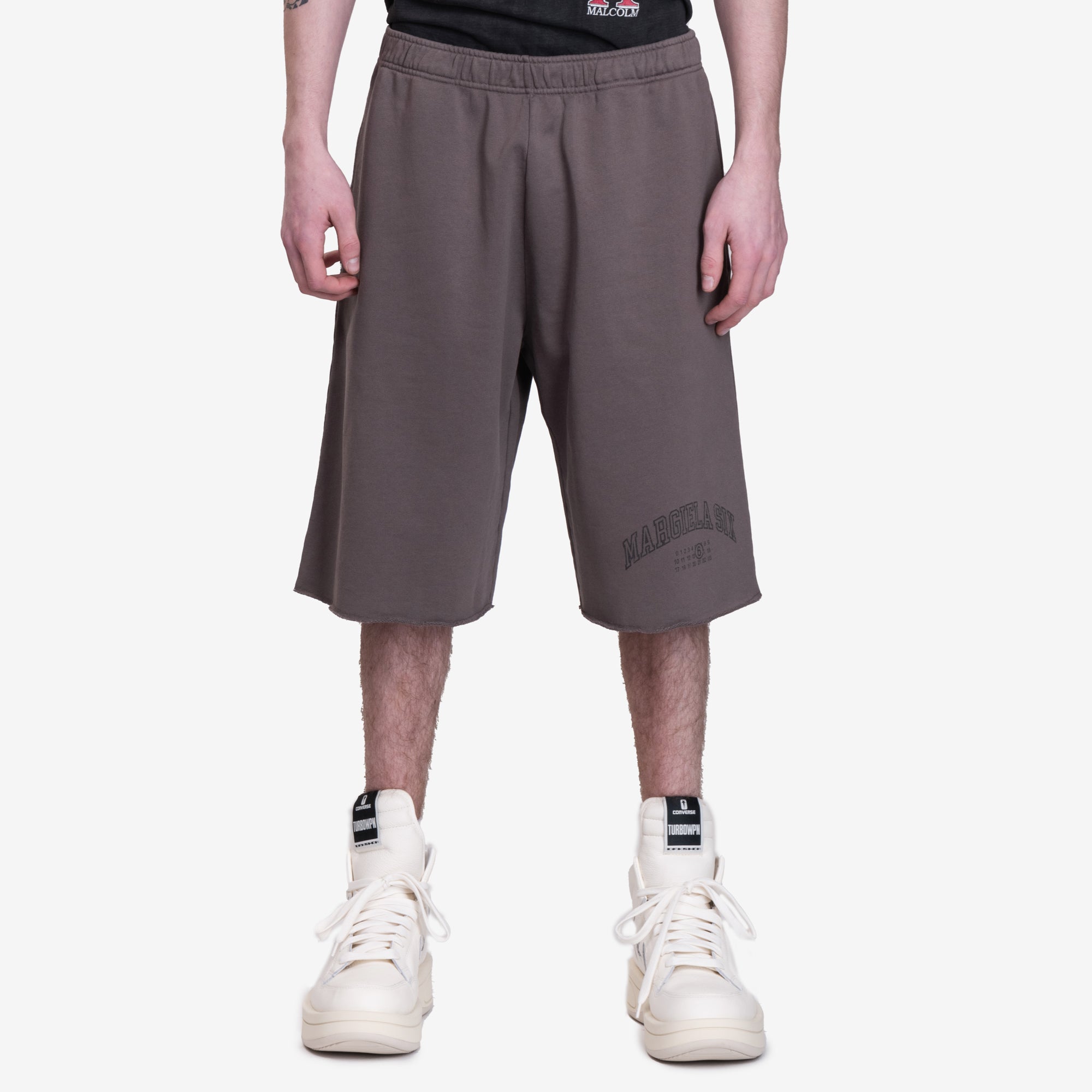 ス*る様 MM6 Maison Margiela 24AW Short Jack Maison Margiela MM6 Mens Varsity Sweat Shorts in Brown