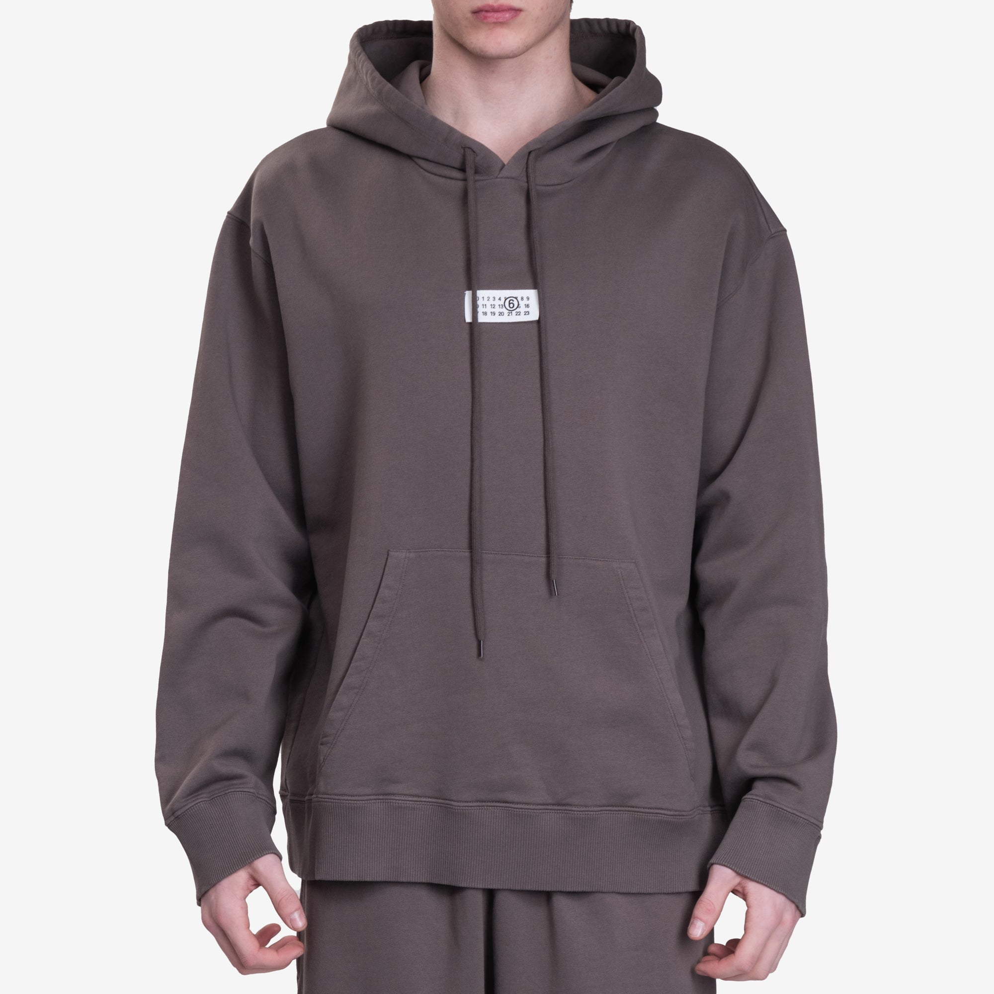 MM6 Numeric Patch Hoody Brown - 1