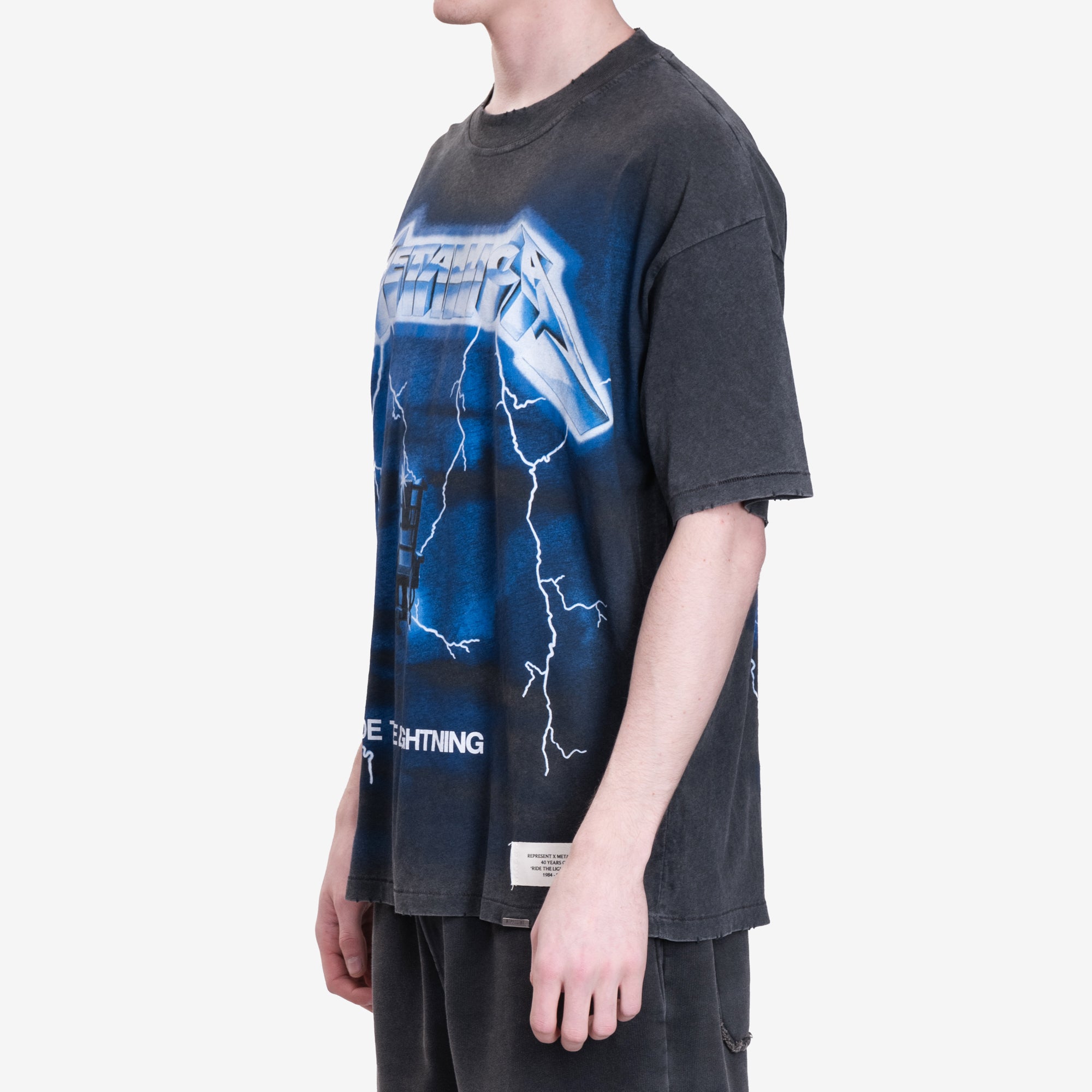 Represent Metallica Ride the Lightning T-Shirt Vintage Grey - 3