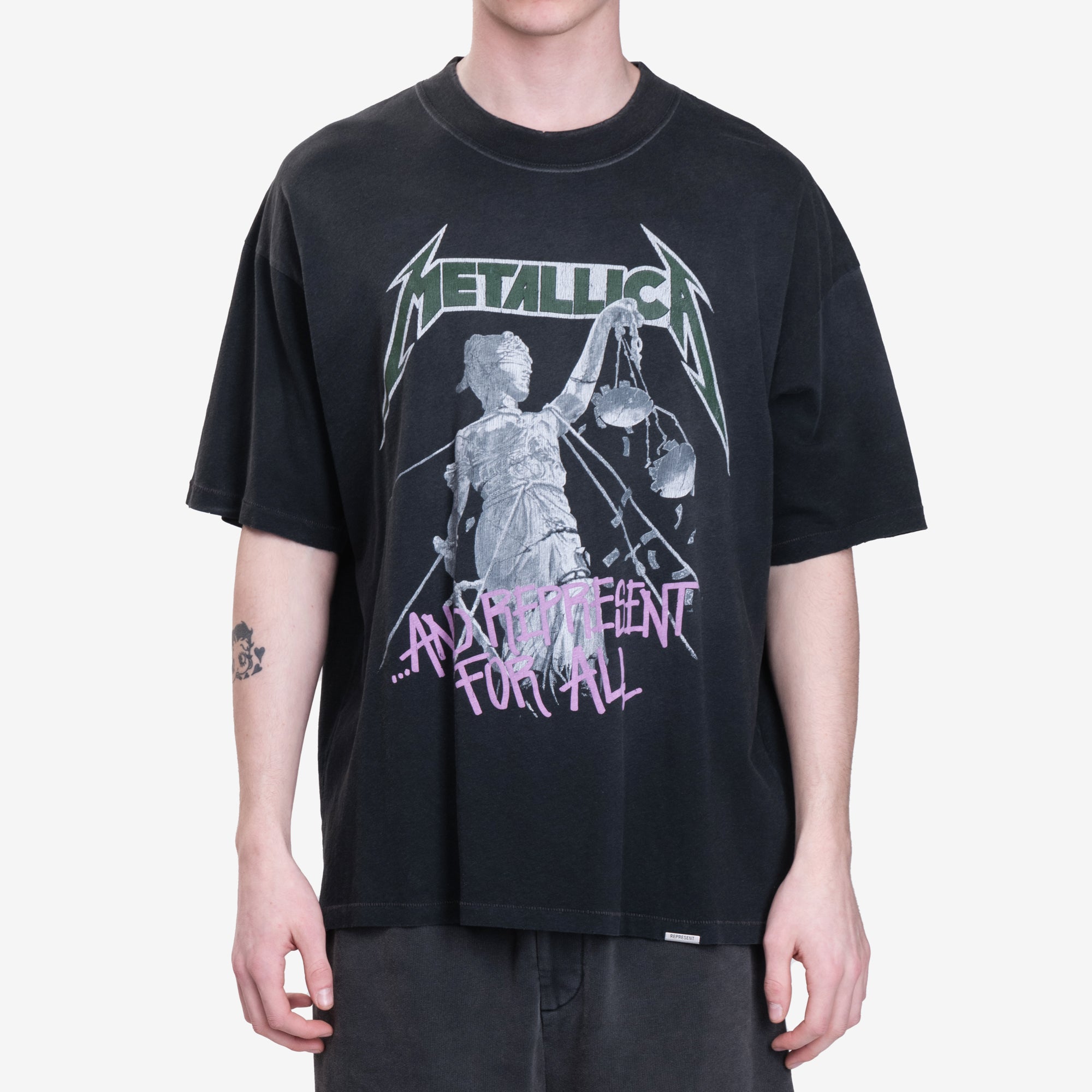 Represent Metallica Justice T-Shirt Stained Black - 1