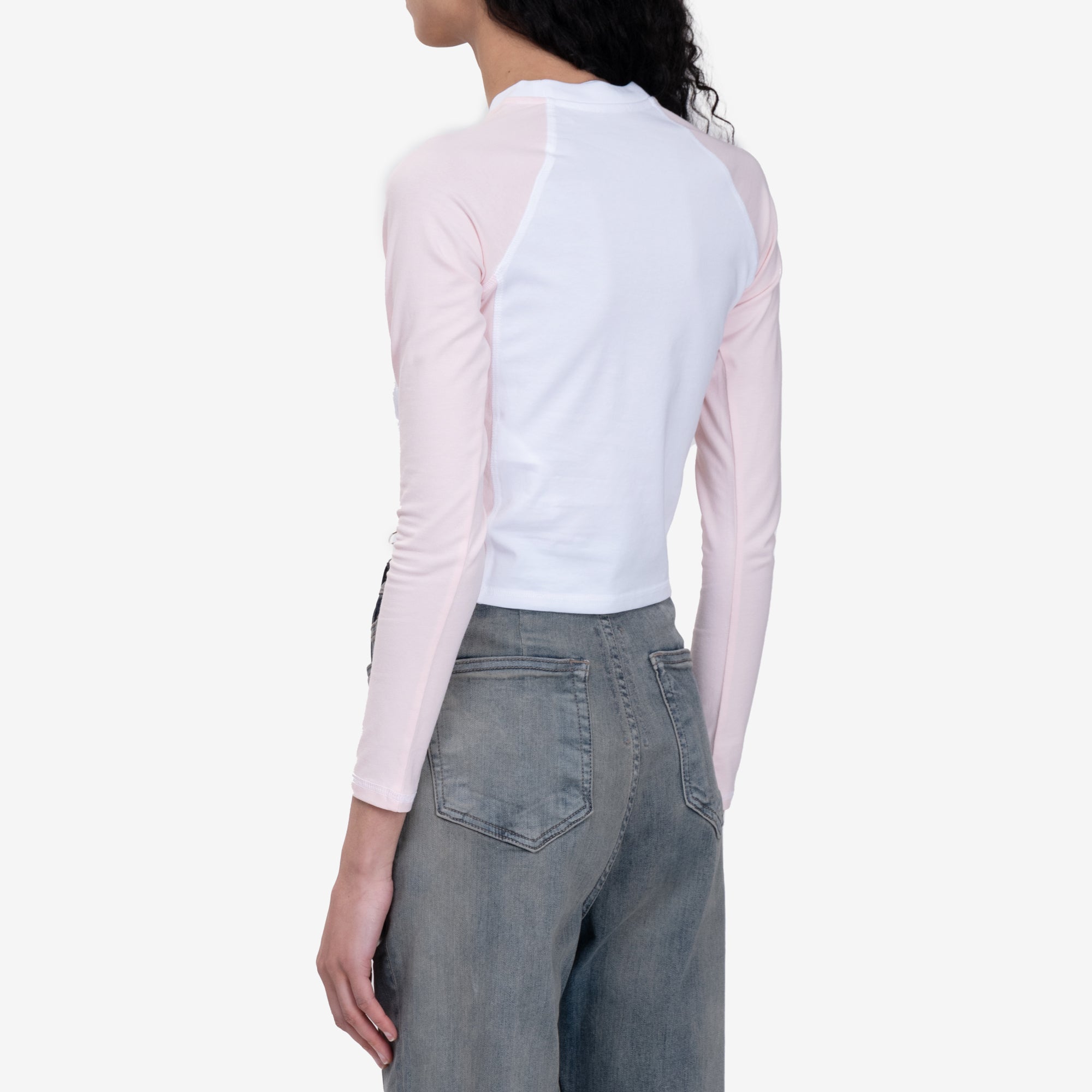 Casablanca Womens Raglan LS Top Pink - 4