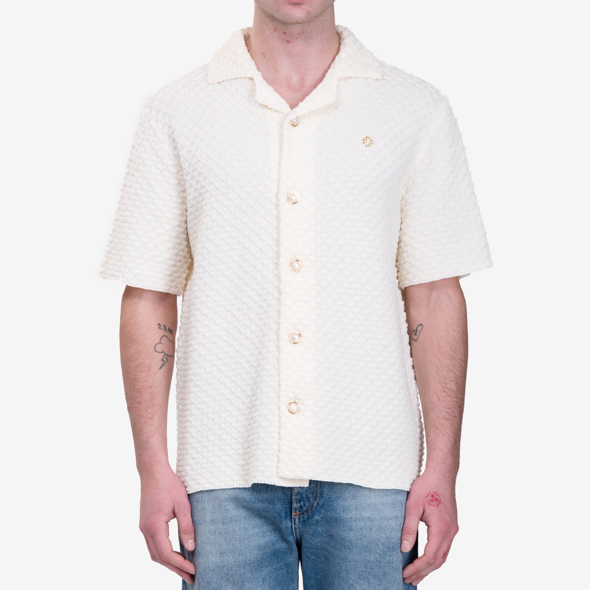 Casablanca Summer Knit Shirt White - 1