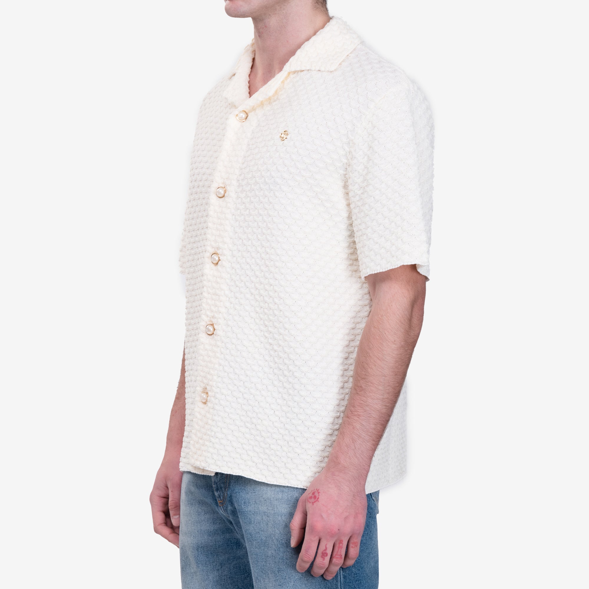Casablanca Summer Knit Shirt White - 3